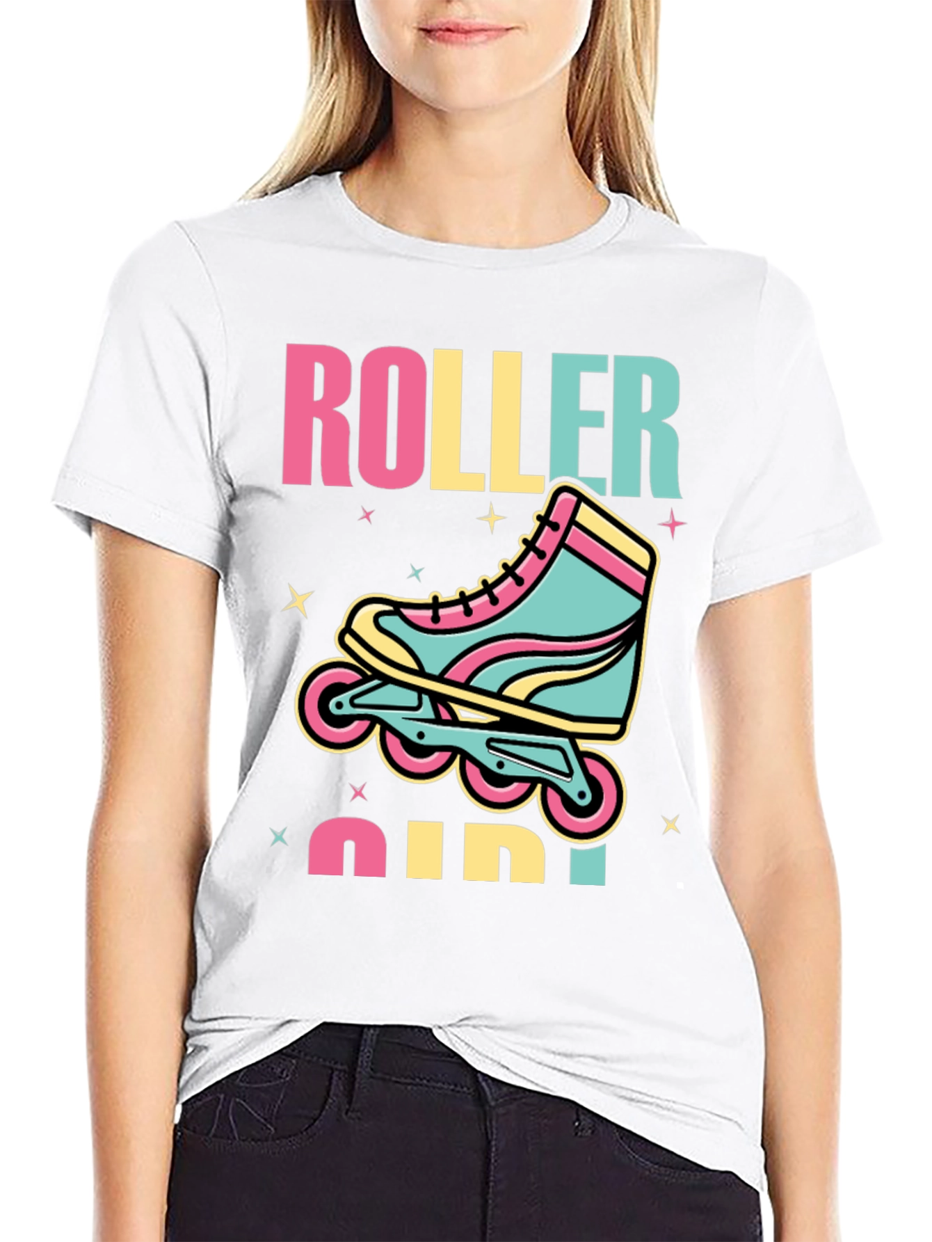Retro Roller Girl T-Shirt - Skate in Style!