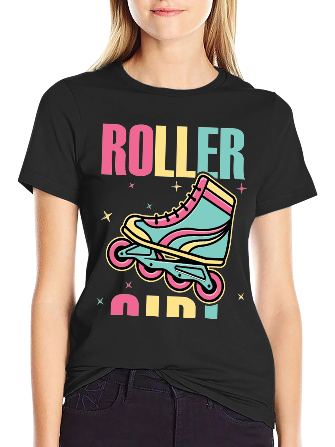 Retro Roller Girl T-Shirt - Skate in Style!