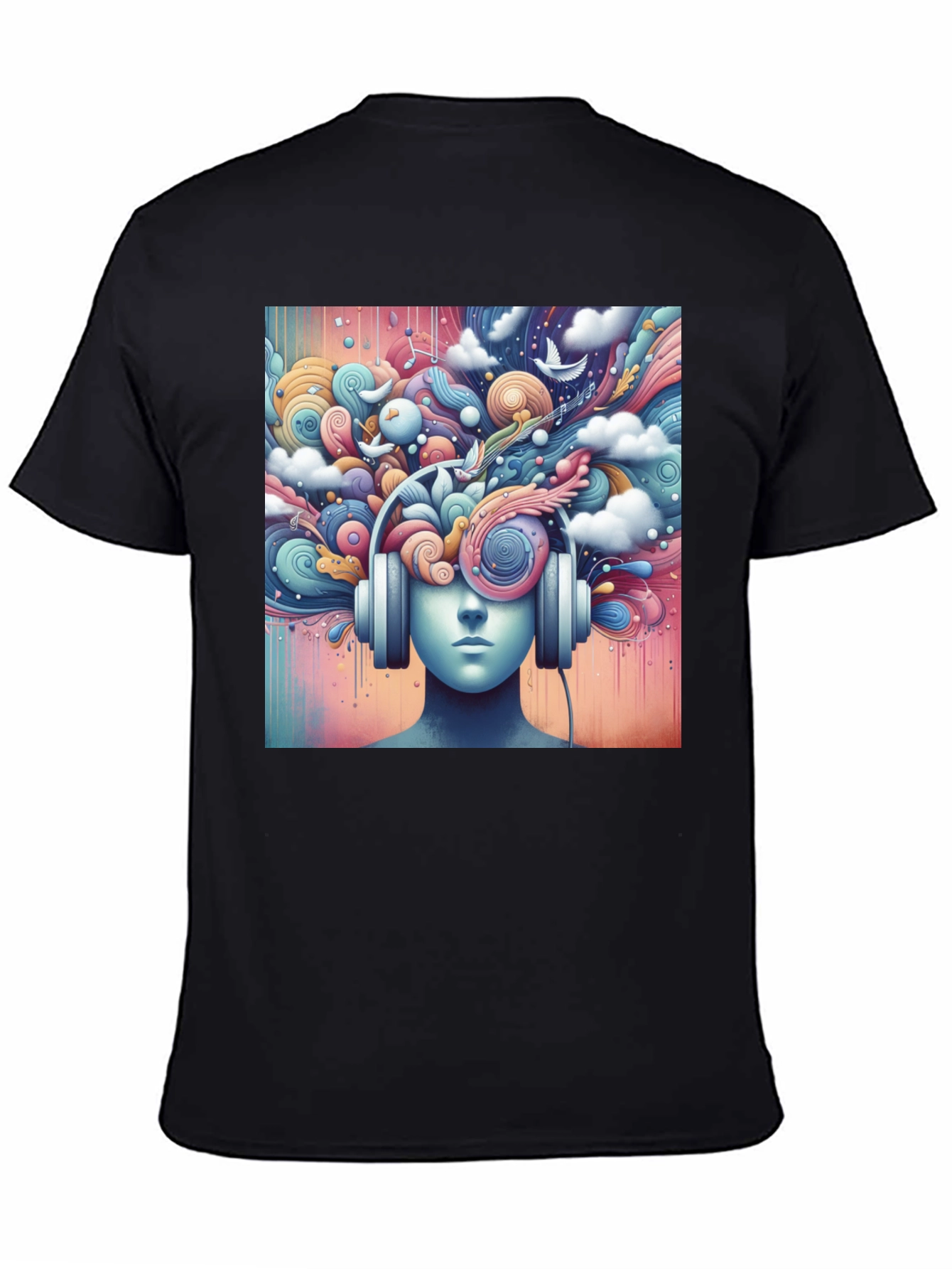 Mindful Music Tee - Artistic Headphone Design