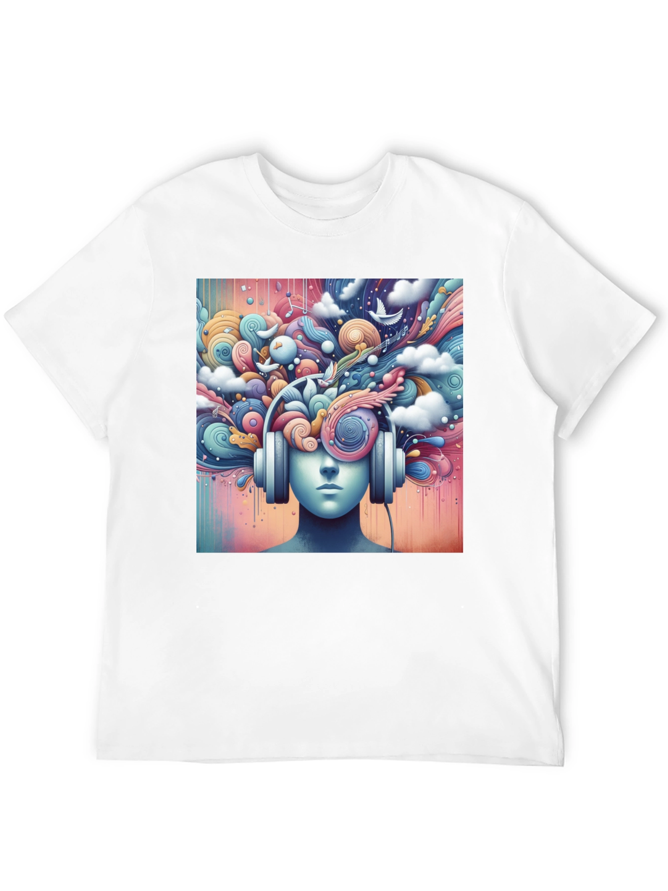 Mindful Music Tee - Artistic Headphone Design