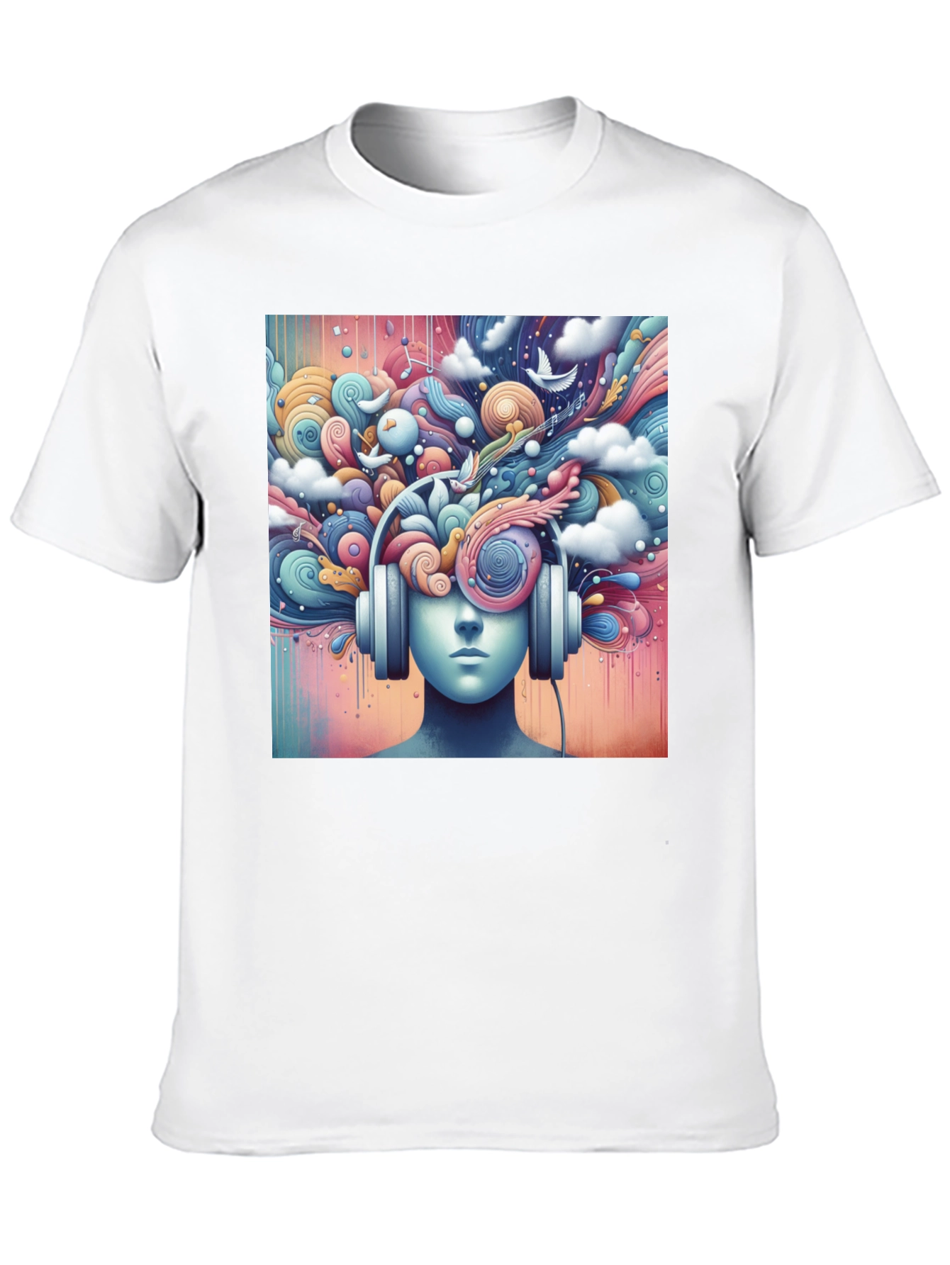 Mindful Music Tee - Artistic Headphone Design