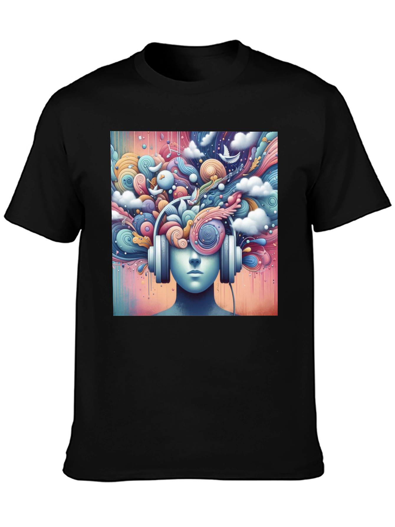 Mindful Music Tee - Artistic Headphone Design