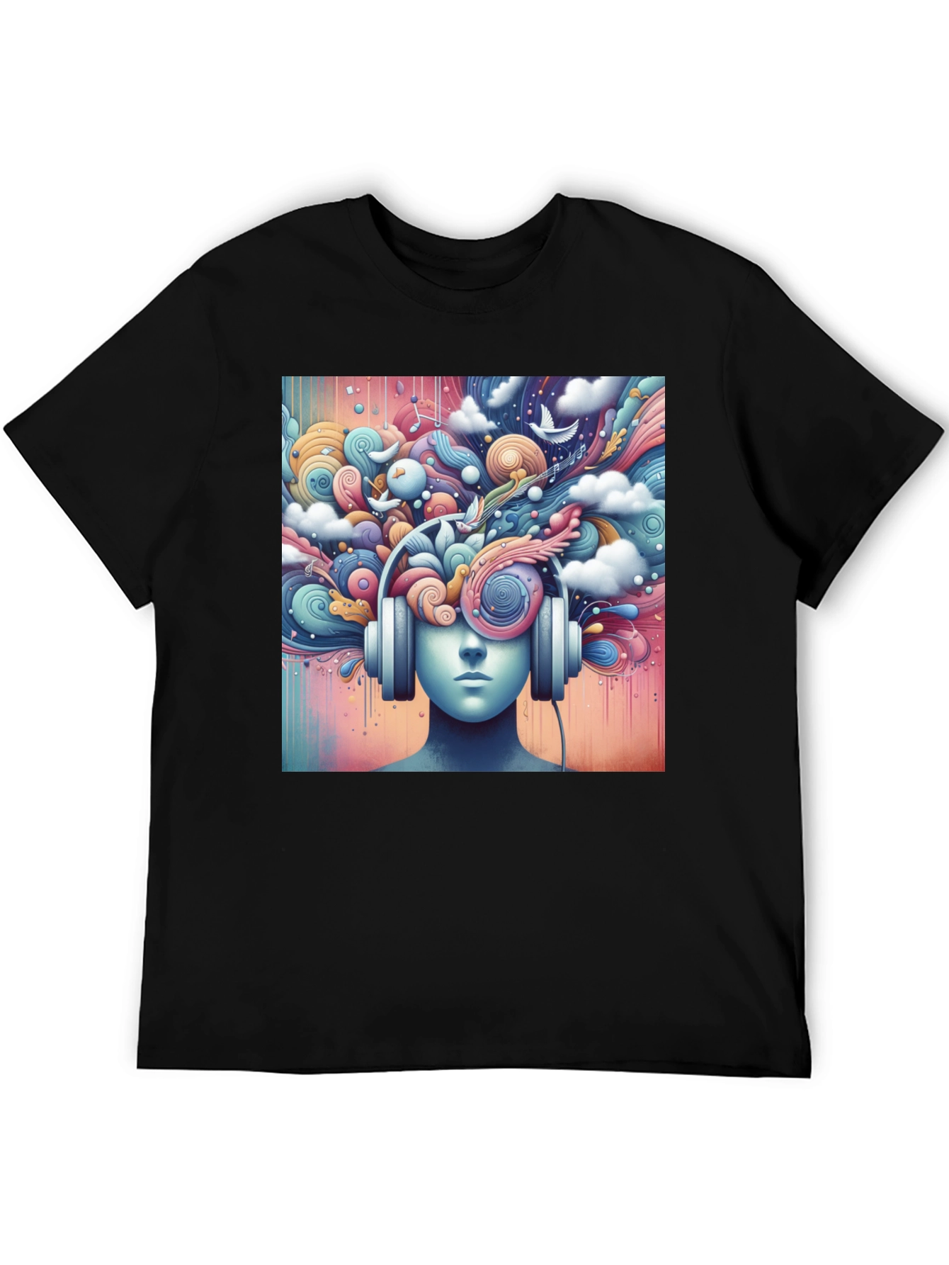 Mindful Music Tee - Artistic Headphone Design