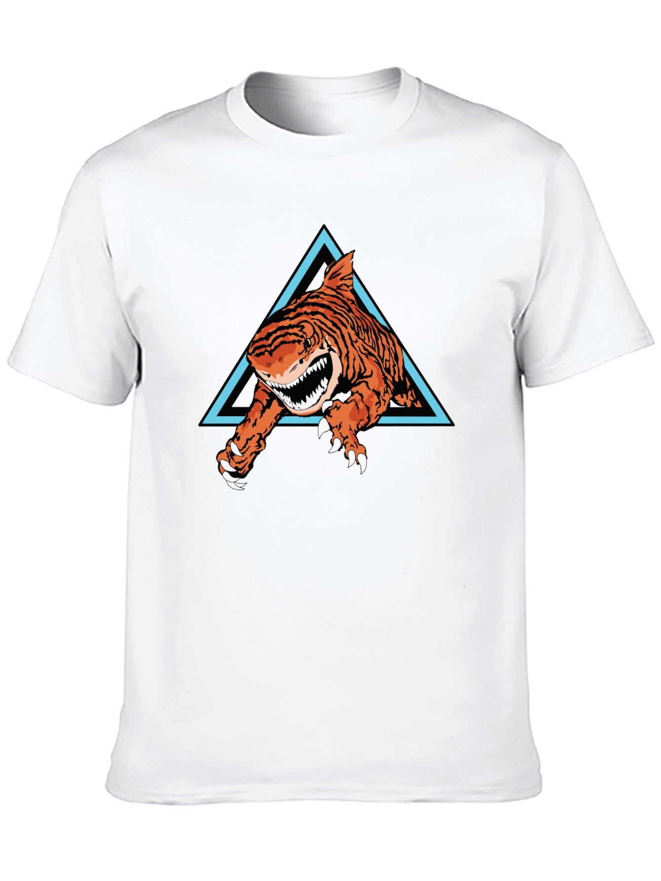 Tiger Shark Graphic Tee - Black Cotton T-Shirt