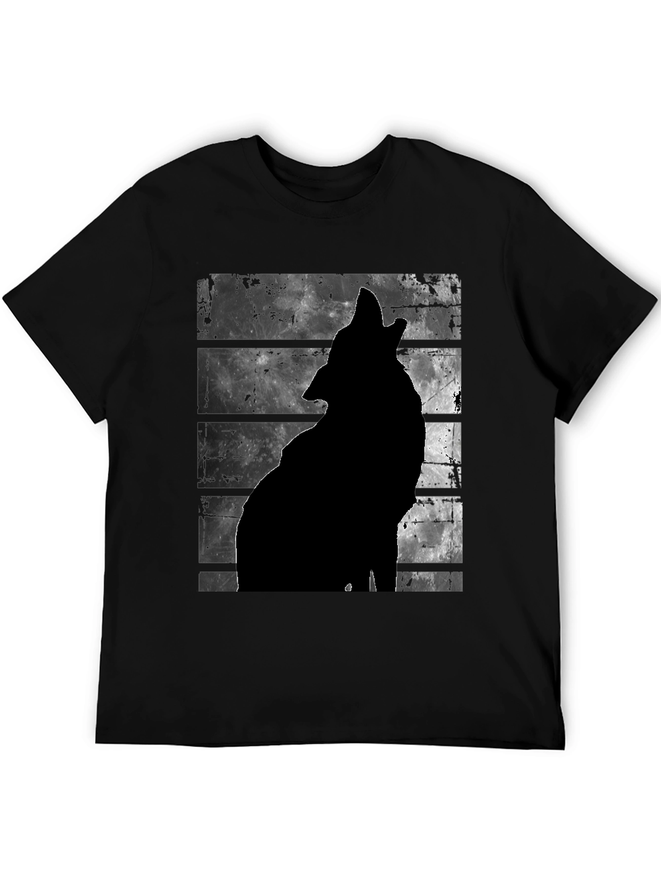 Wolf Silhouette Graphic Print T-Shirt