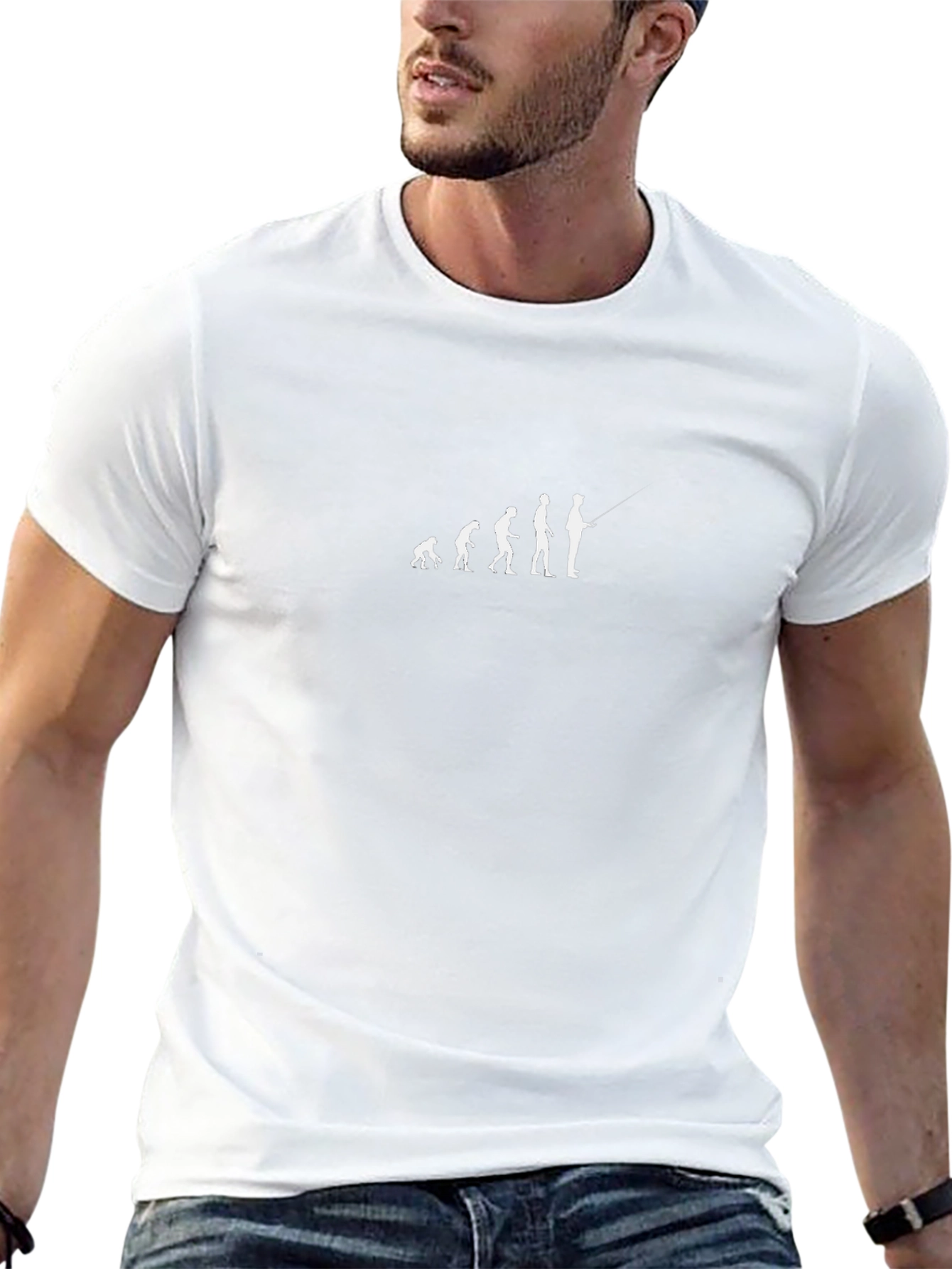 Evolution of Fishing Black T-Shirt