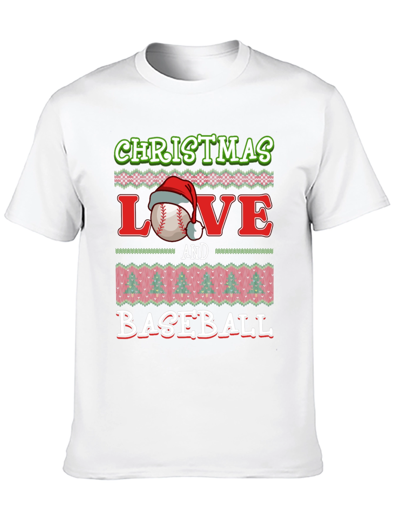 Christmas Love Baseball Holiday Graphic Tee