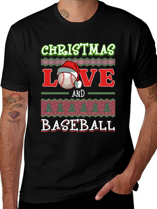 Christmas Love Baseball Holiday Graphic Tee