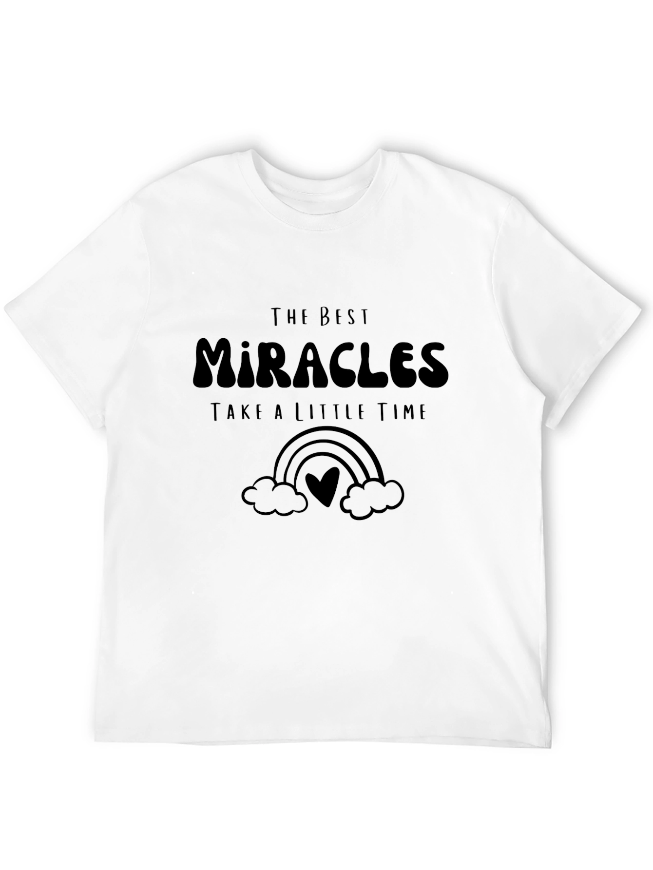 Miracles Take Time Black Graphic Tee