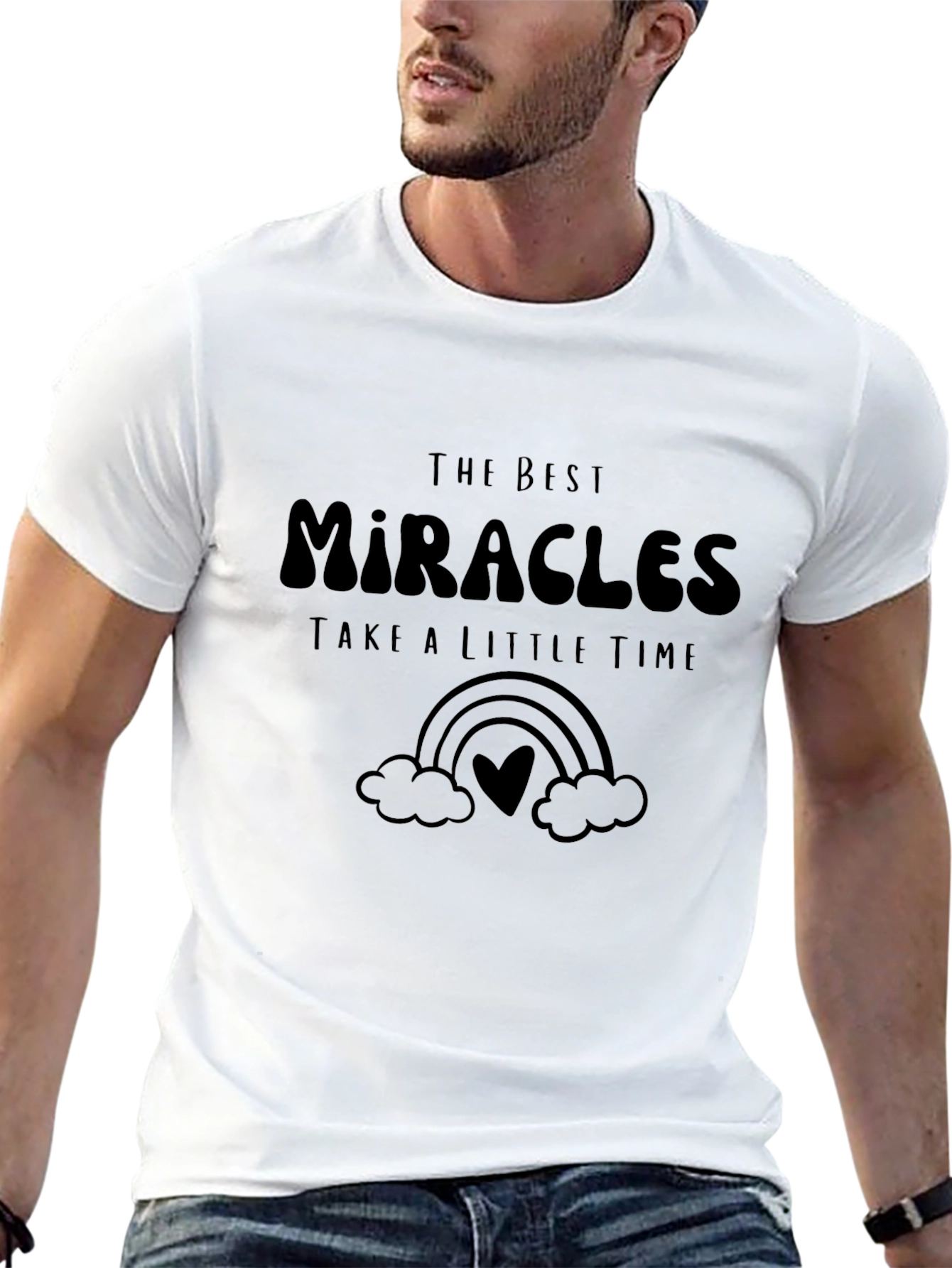 Miracles Take Time Black Graphic Tee