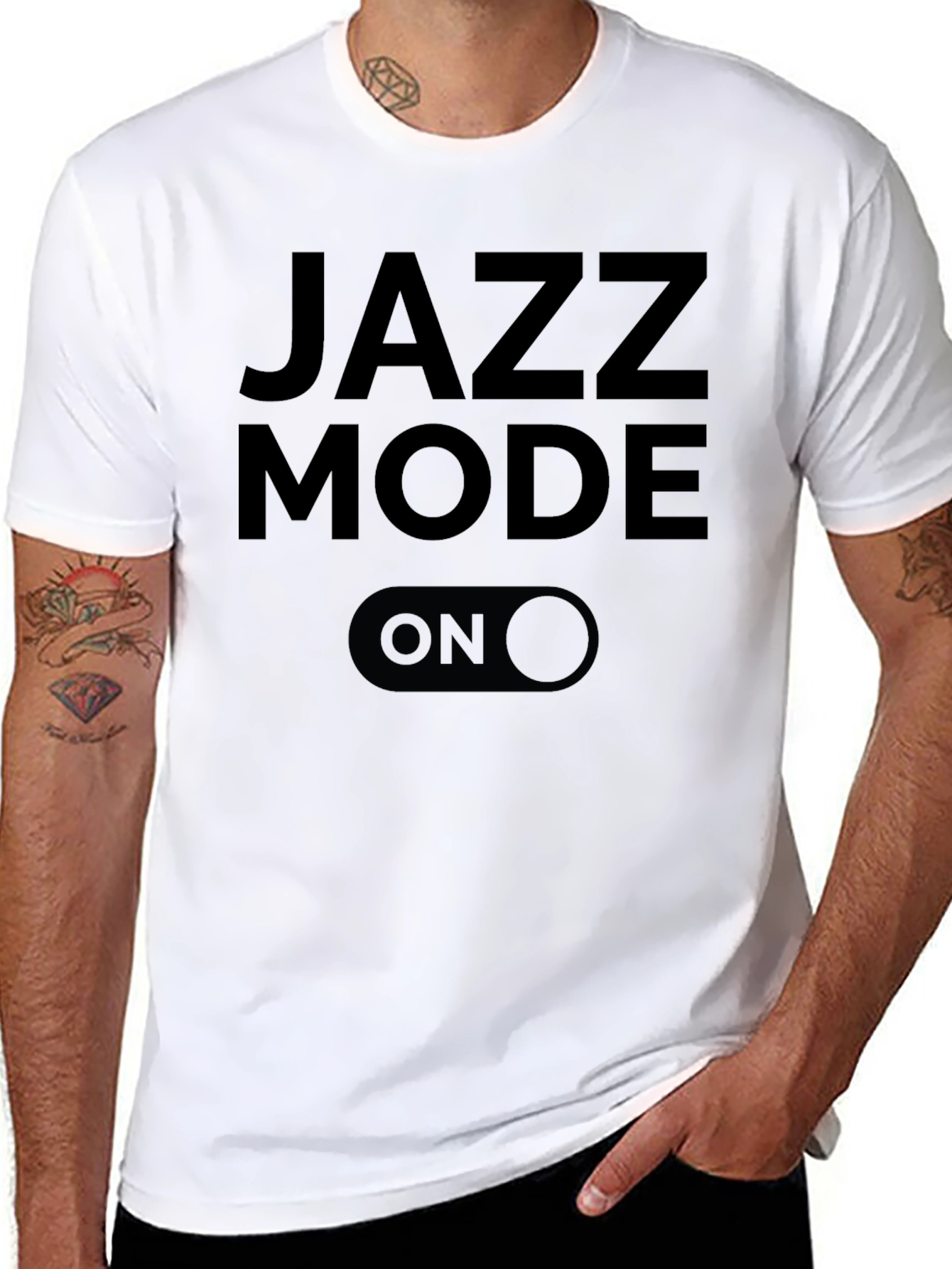Jazz Mode ON Black Graphic Tee