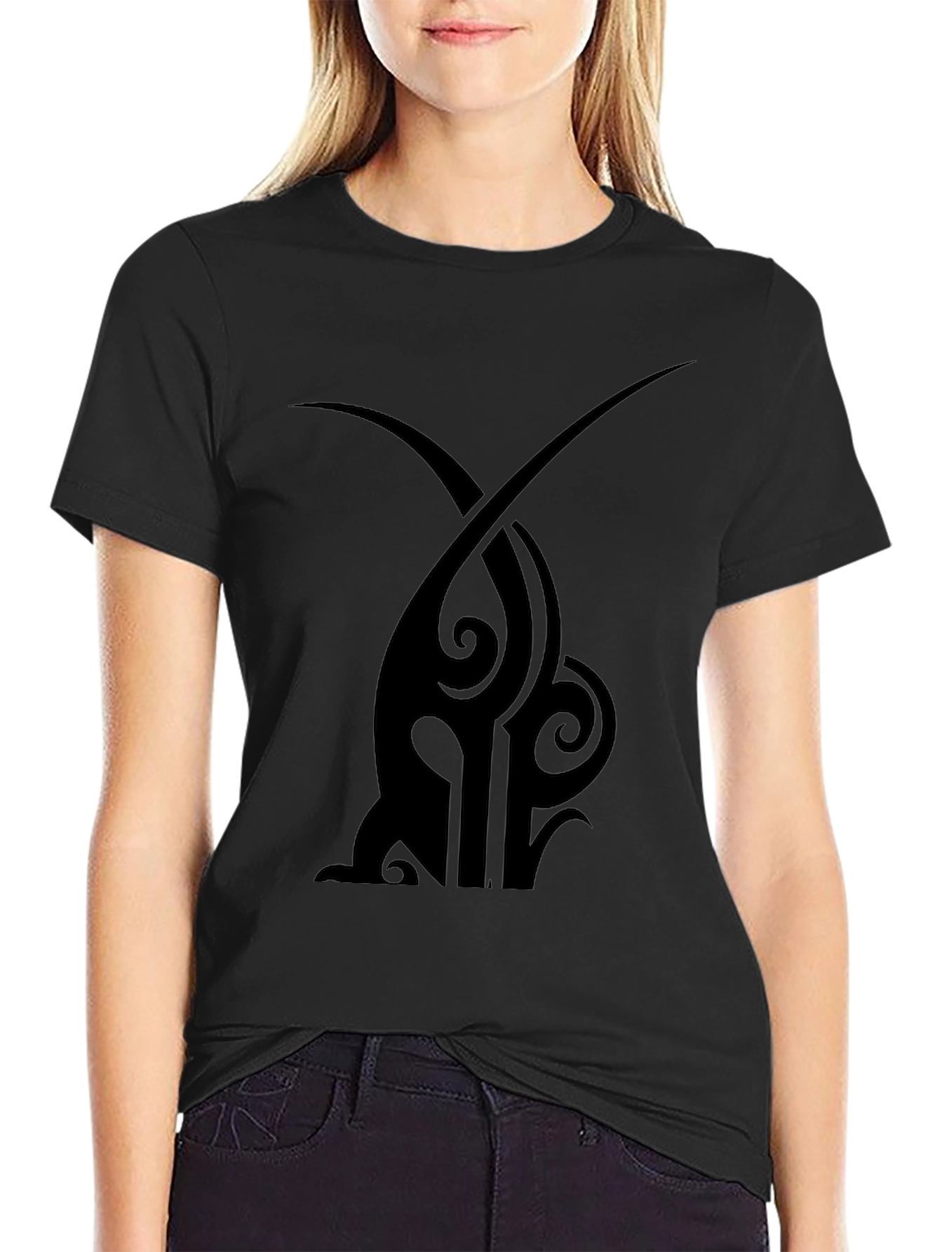 Mens Black Tribal Tattoo Graphic T-Shirt