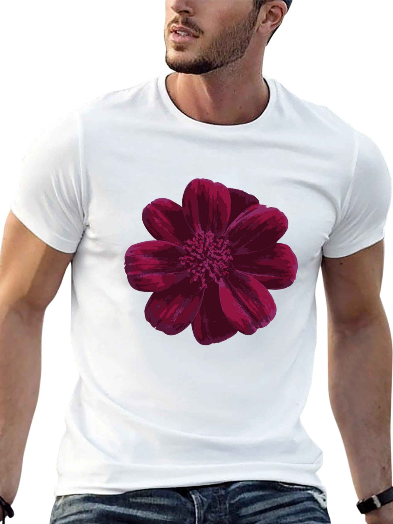 Floral Print Black T-Shirt - Casual Comfort