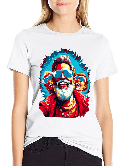 Funky Santa Graphic Tee - Cool Holiday Style