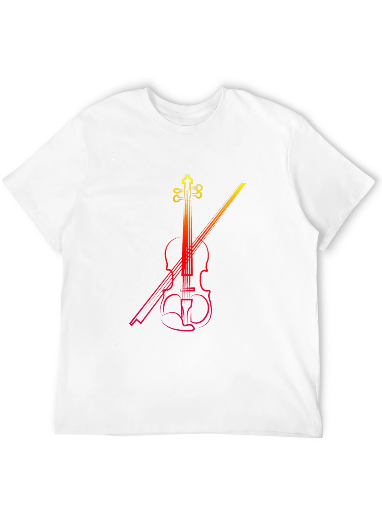 Violin Graphic Print Black T-Shirt
