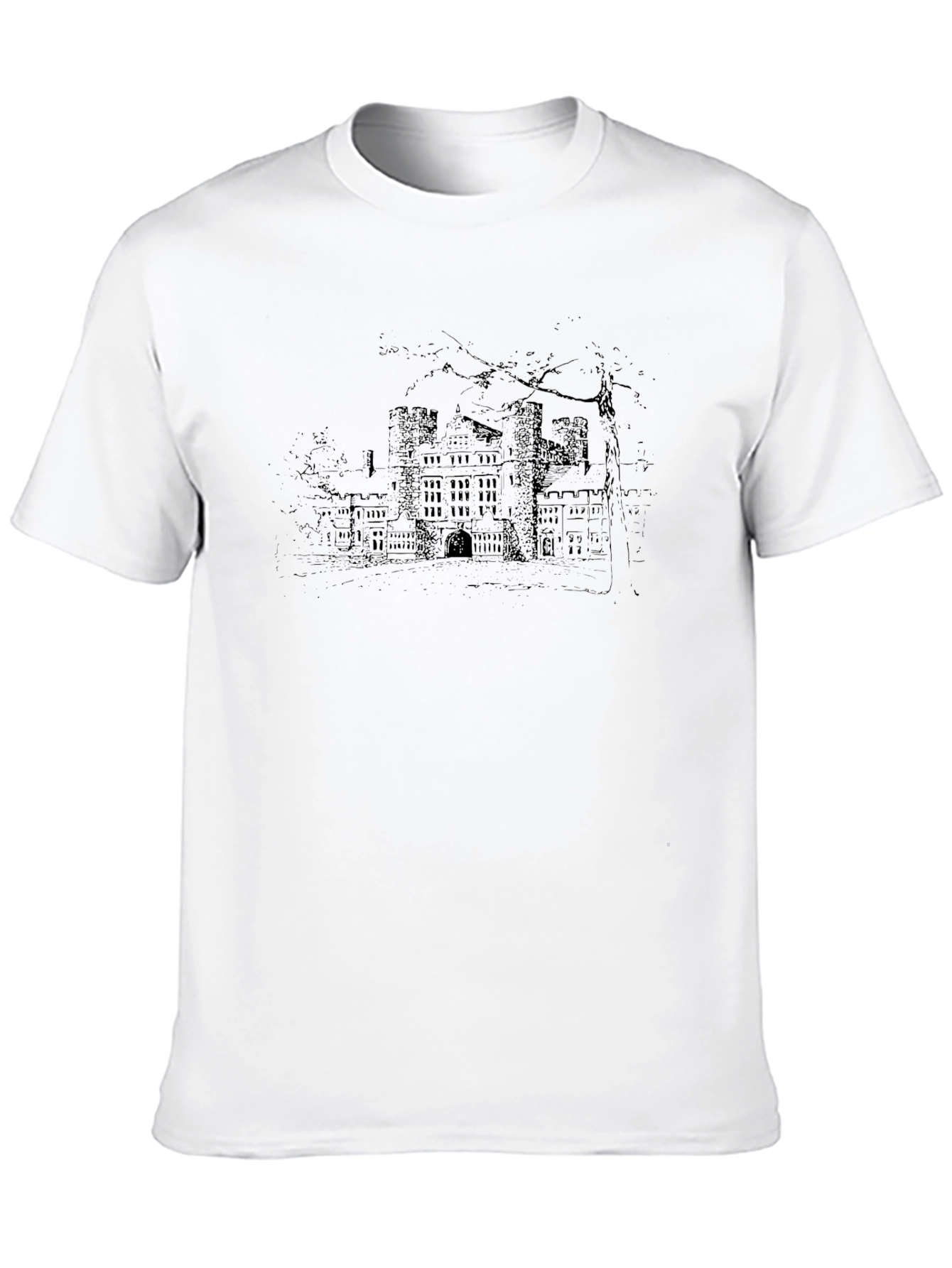 Castle Graphic Print Black T-Shirt