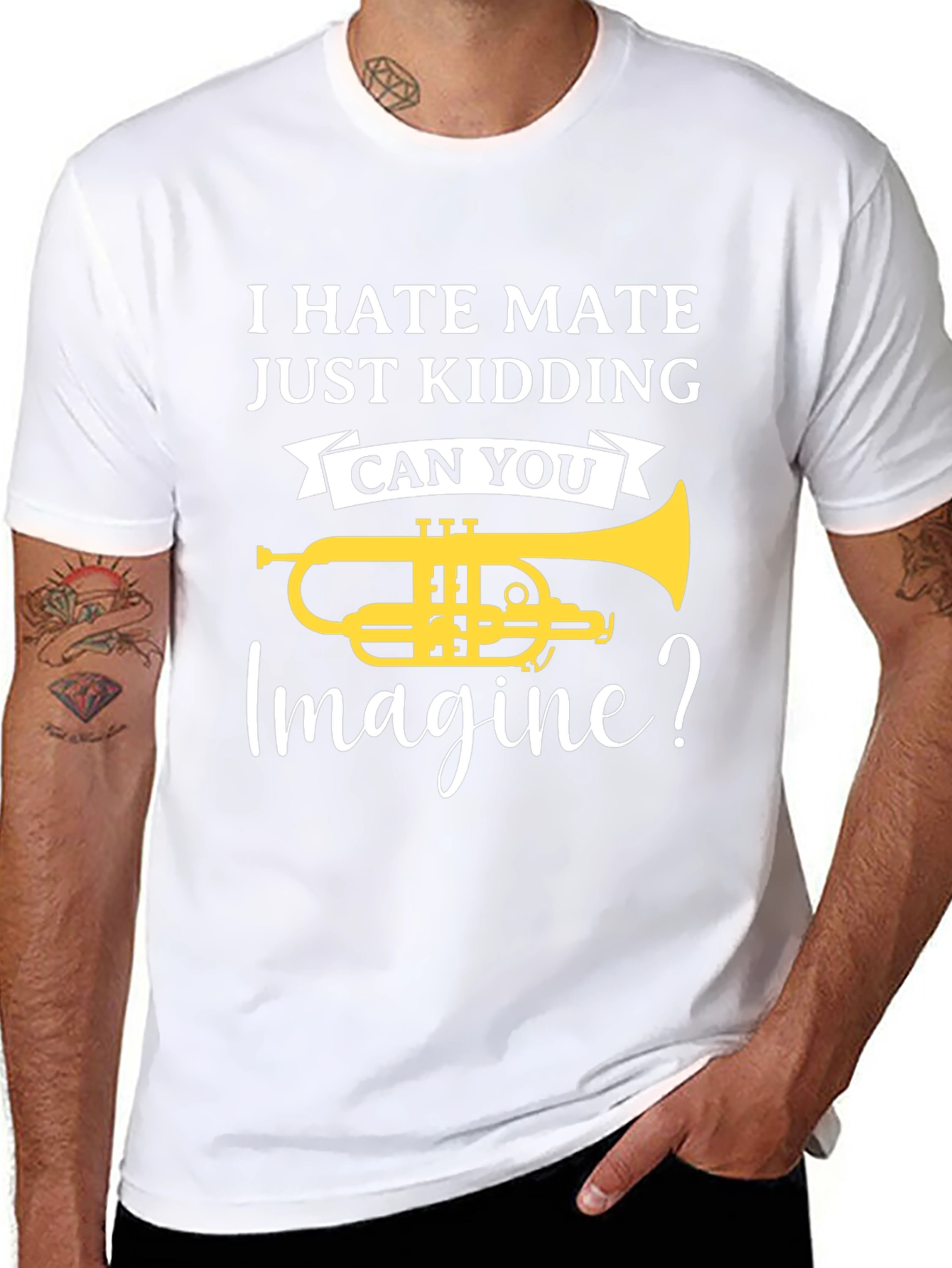 I Hate Mate Trumpet T-Shirt Funny Musician Gift