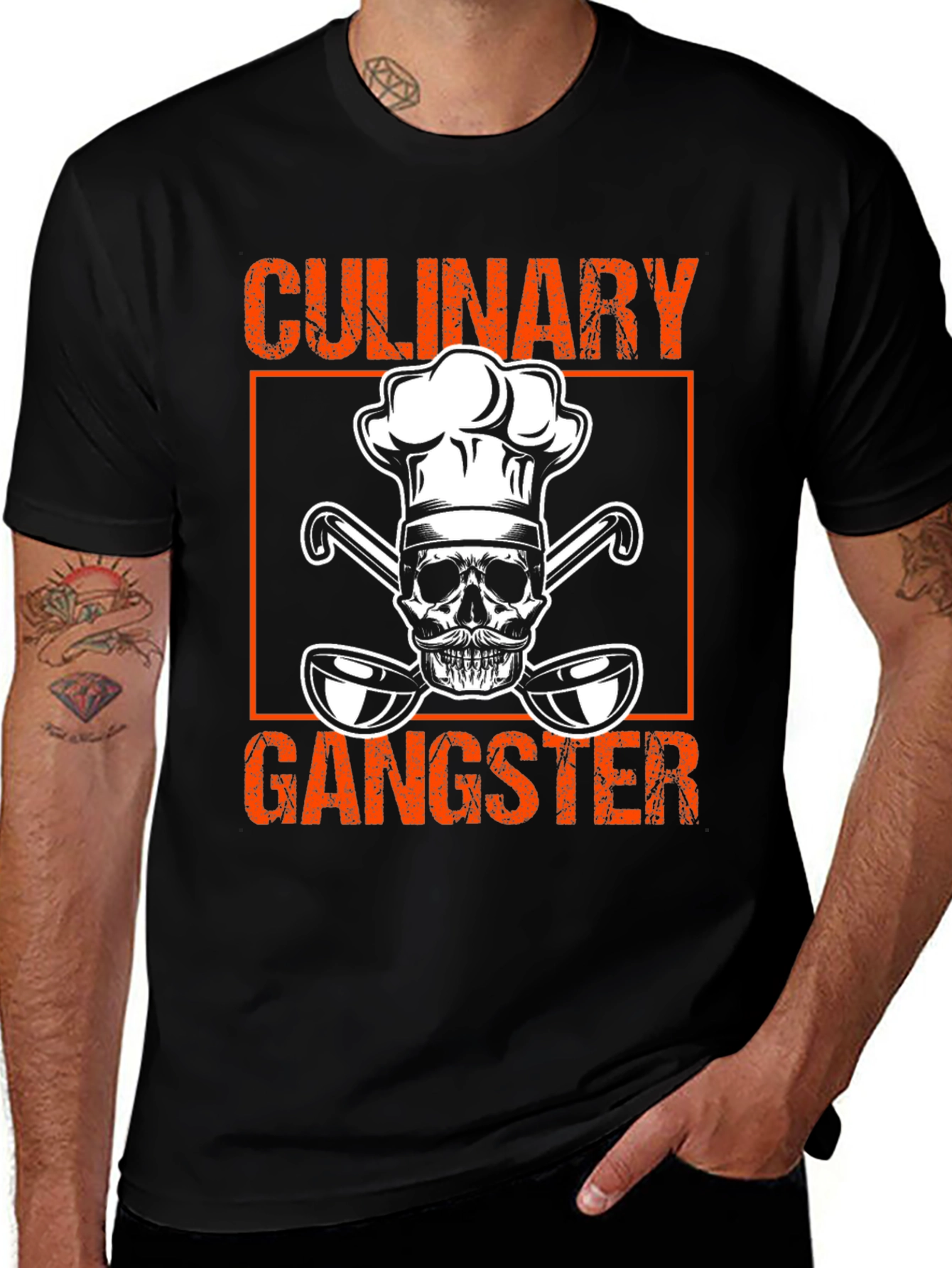 Culinary Gangster T-Shirt - Chef Skull Design