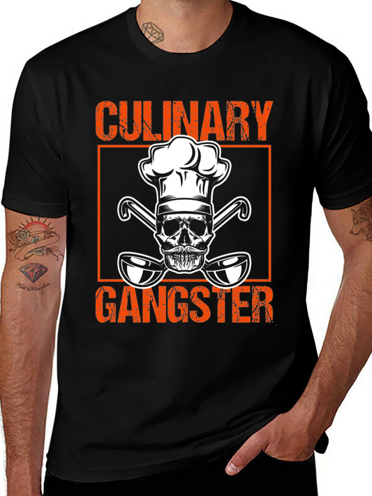 Culinary Gangster T-Shirt - Chef Skull Design