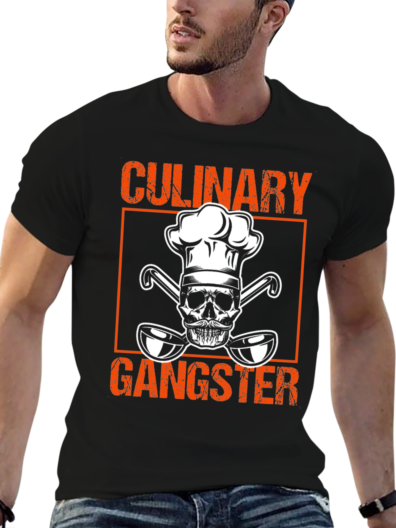 Culinary Gangster T-Shirt - Chef Skull Design