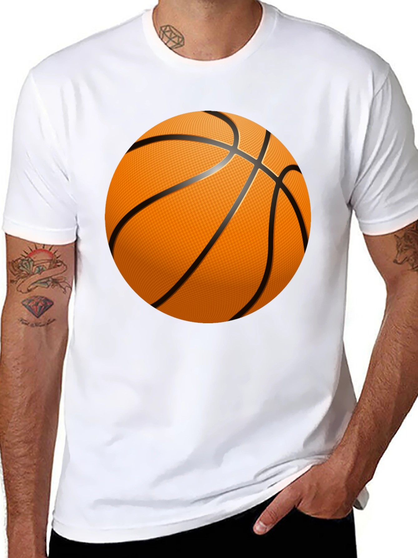 Basketball Graphic T-Shirt - Black Cotton Tee