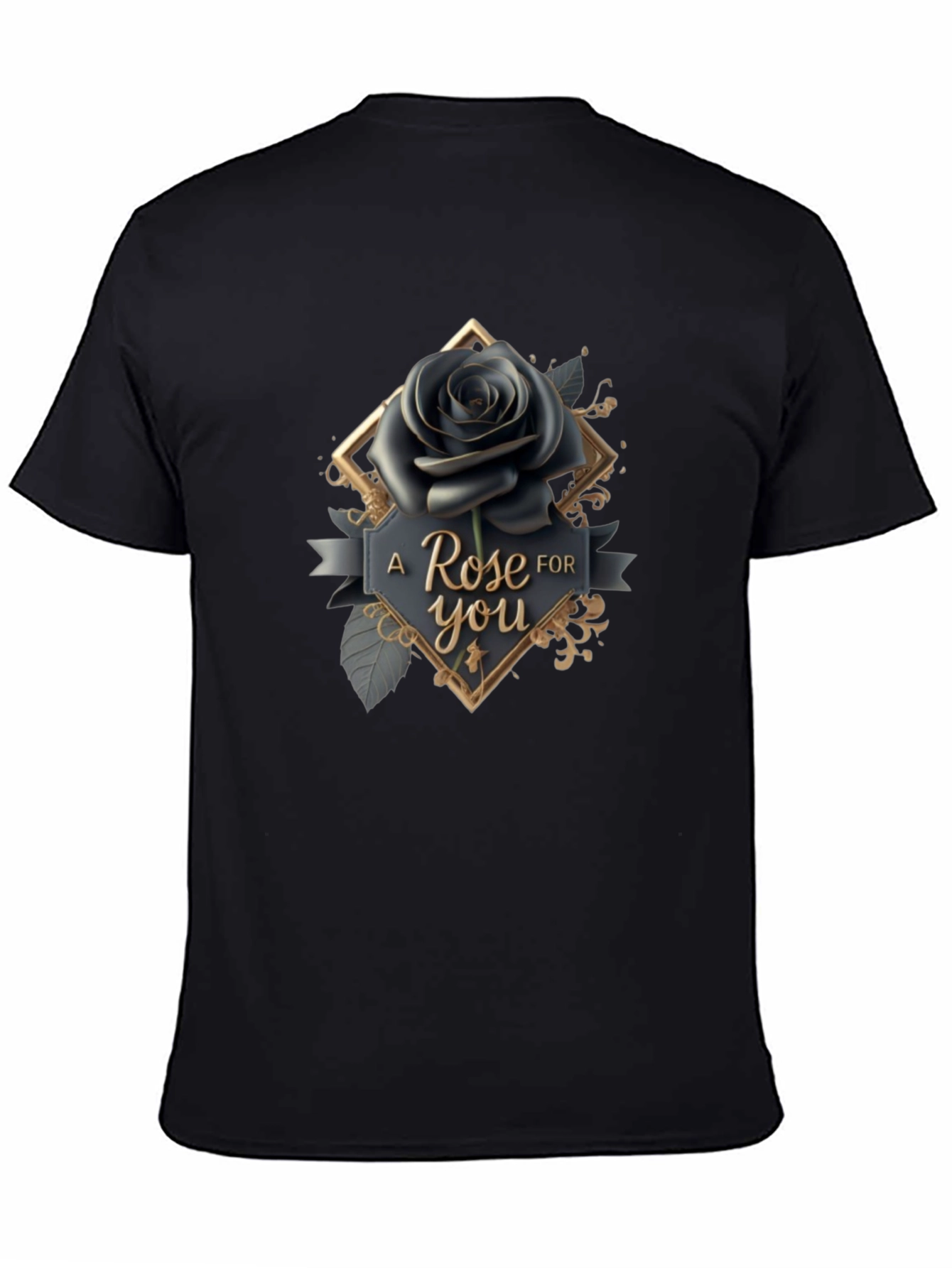 Elegant Black Rose T-Shirt