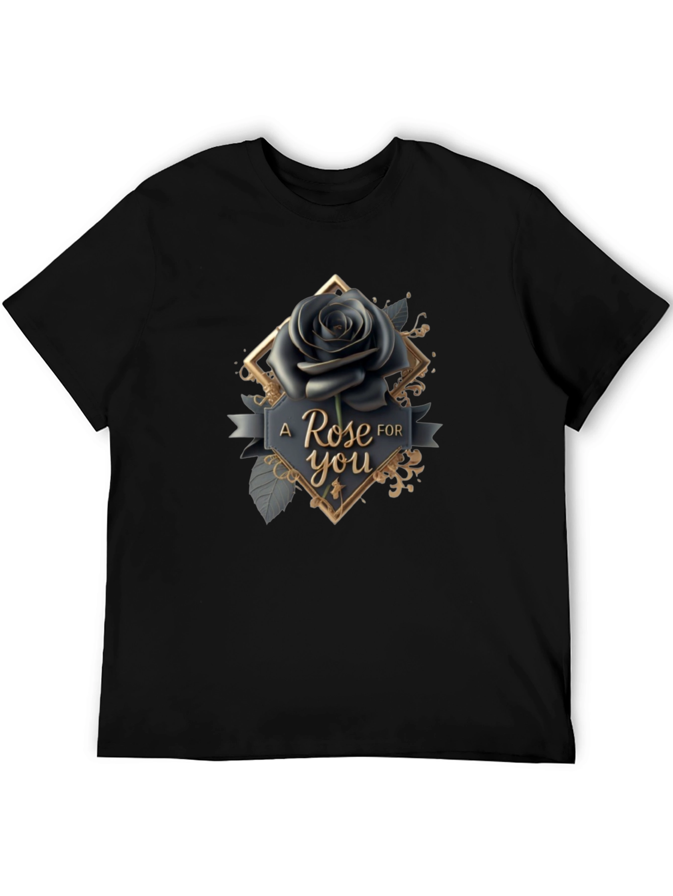 Elegant Black Rose T-Shirt