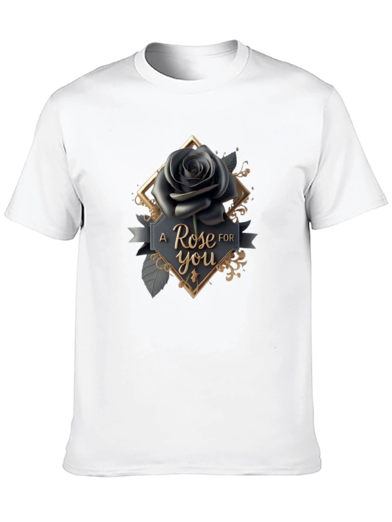 Elegant Black Rose T-Shirt