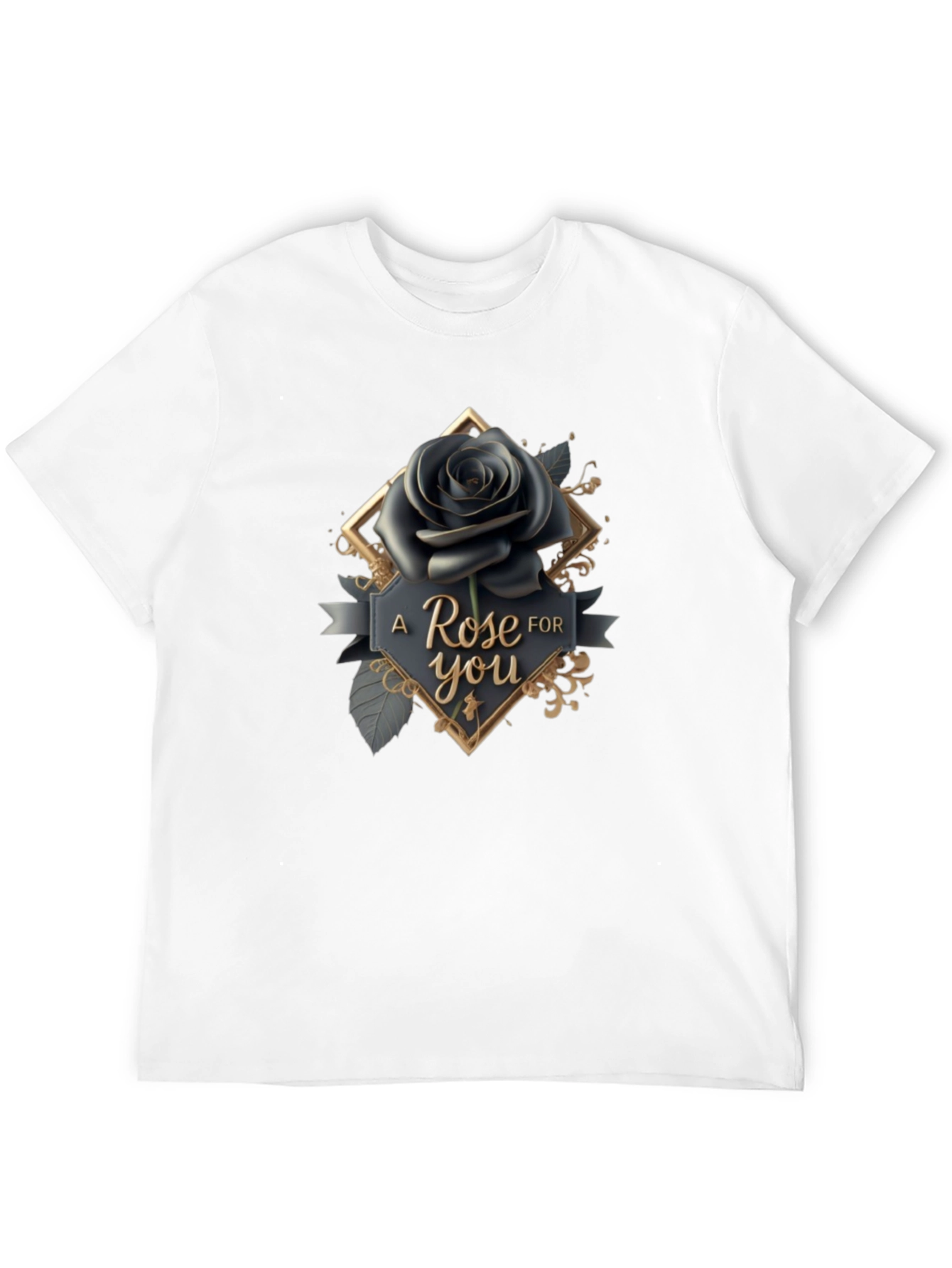 Elegant Black Rose T-Shirt