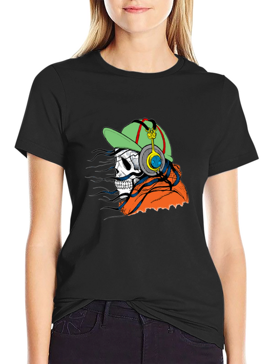 Skull DJ Graphic Tee - Trendy and Unique