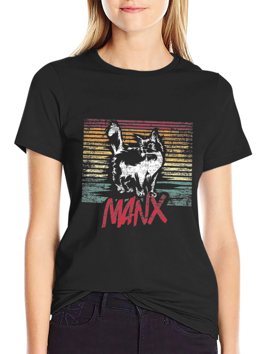 Retro Manx Cat T-Shirt