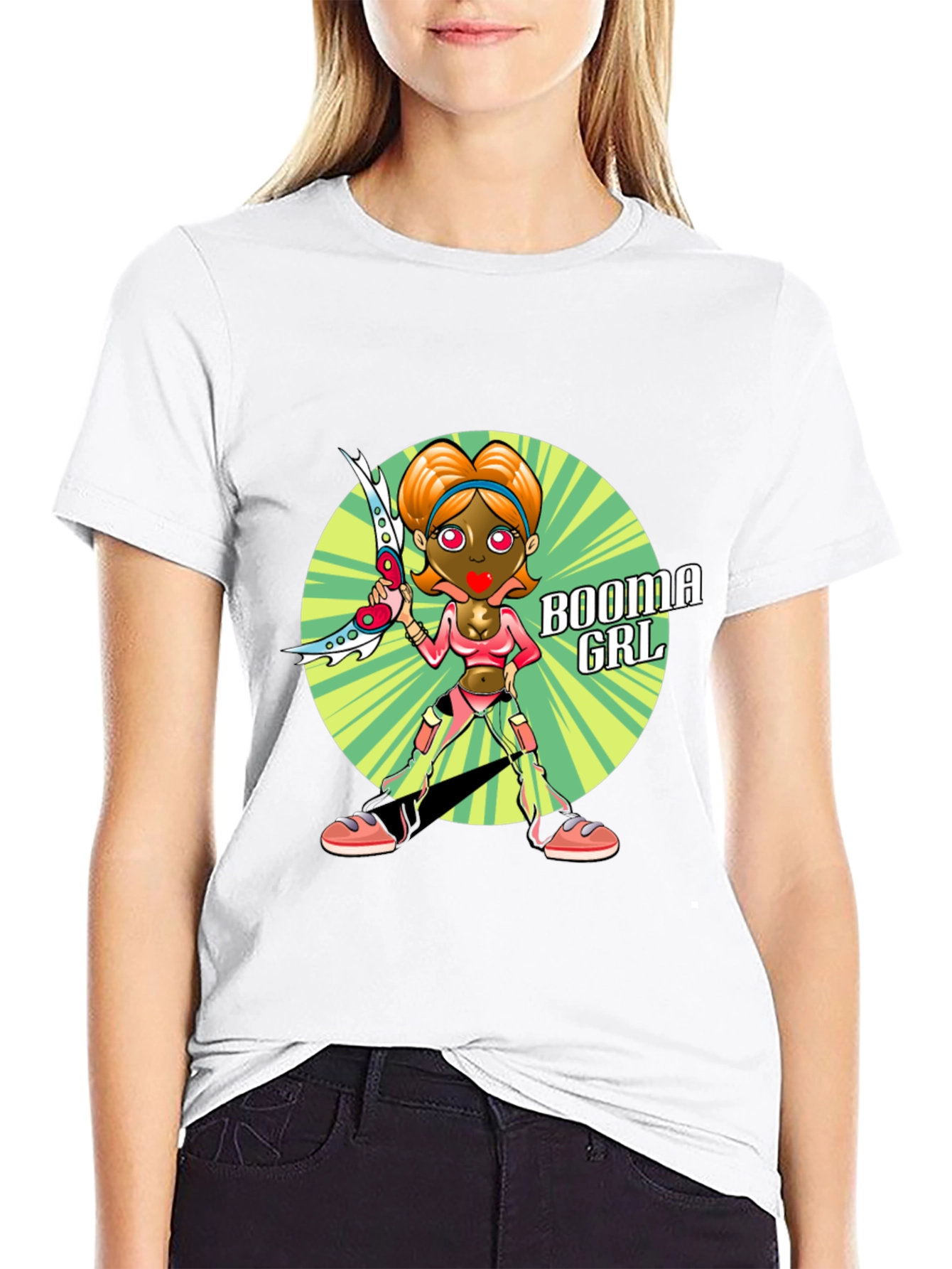 Booma Girl Graphic Tee - Unique Cartoon Design