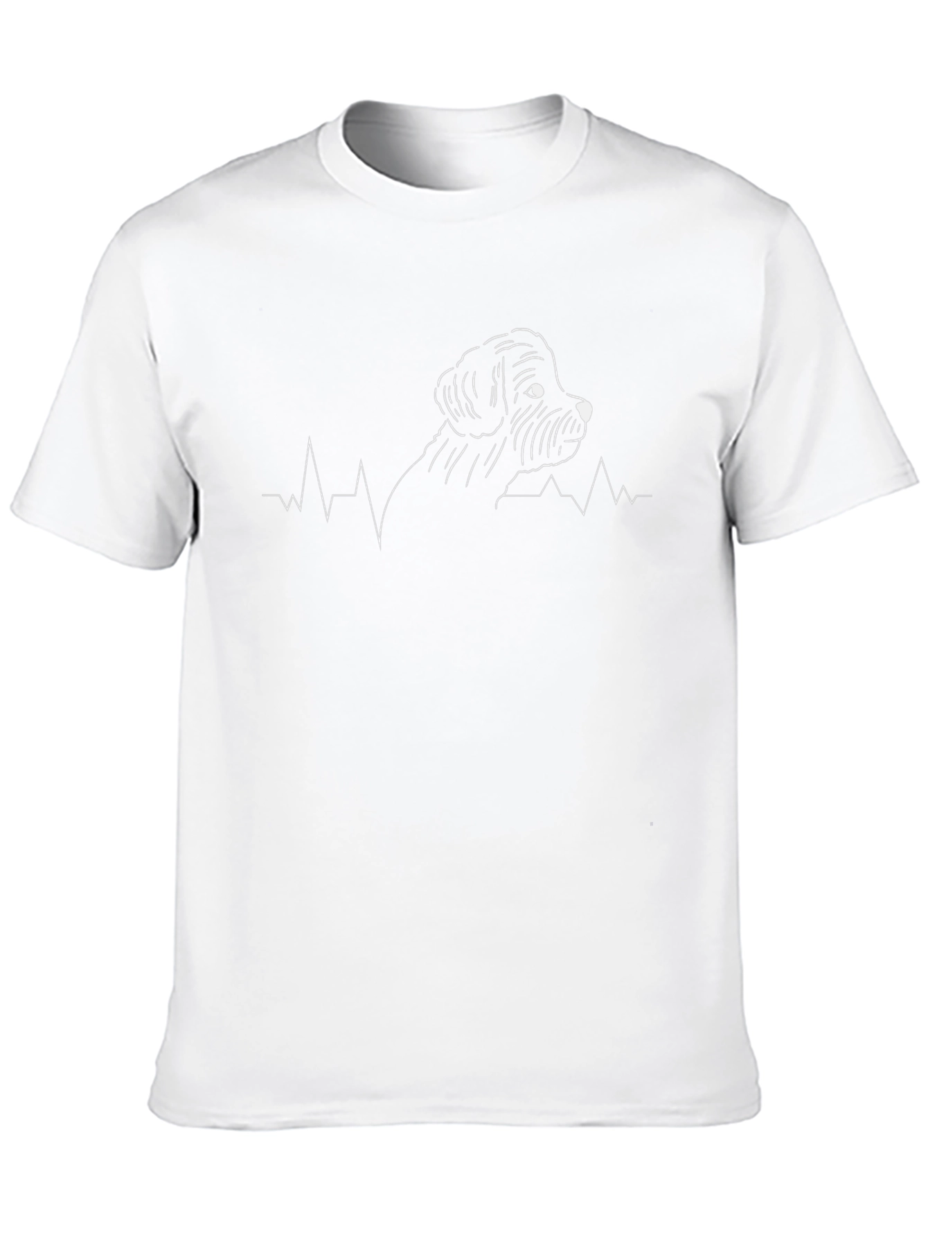 Dog Breed Heartbeat Graphic T-Shirt - Black