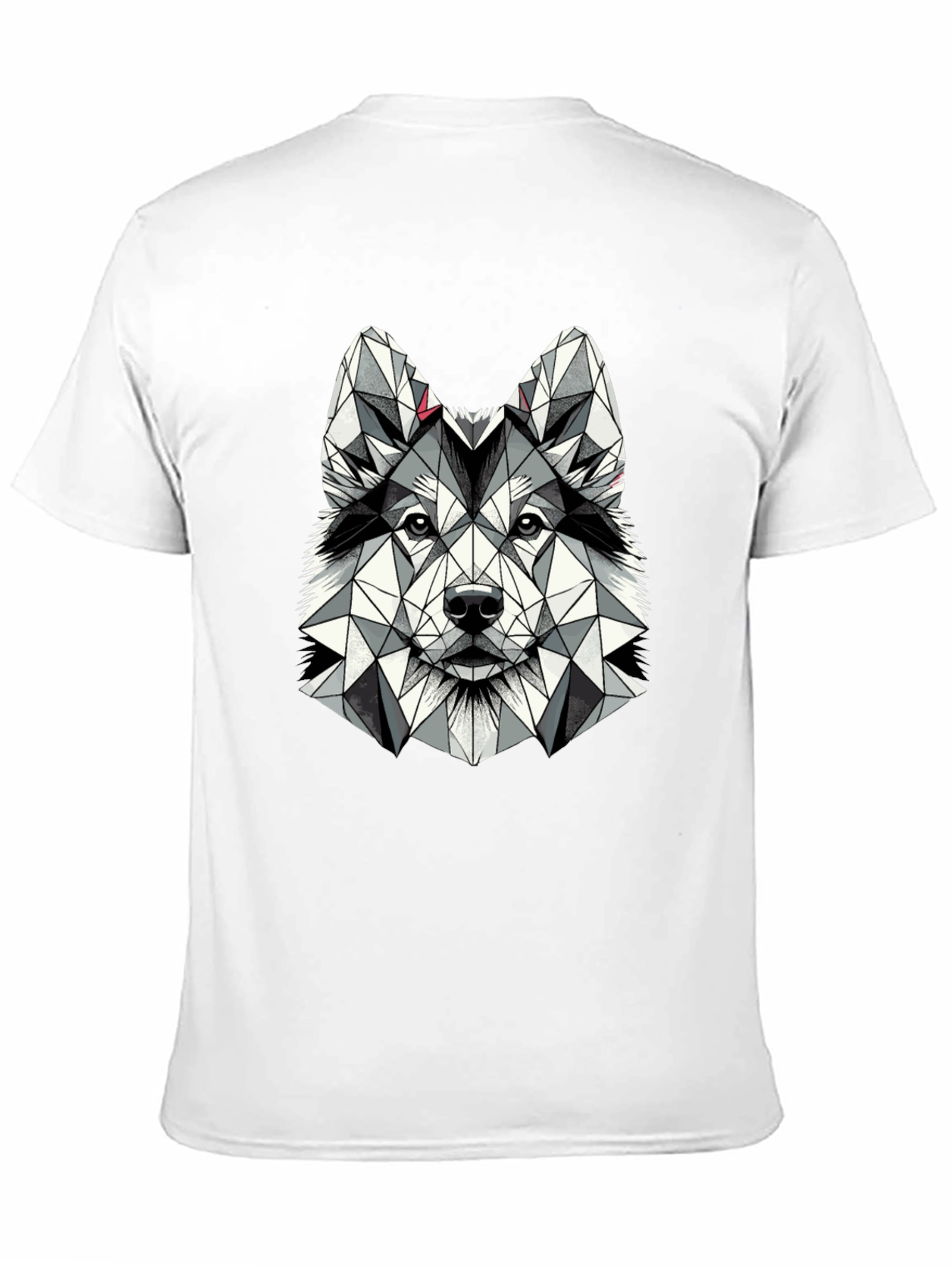 Geometric Husky Graphic Tee - Black Short Sleeve