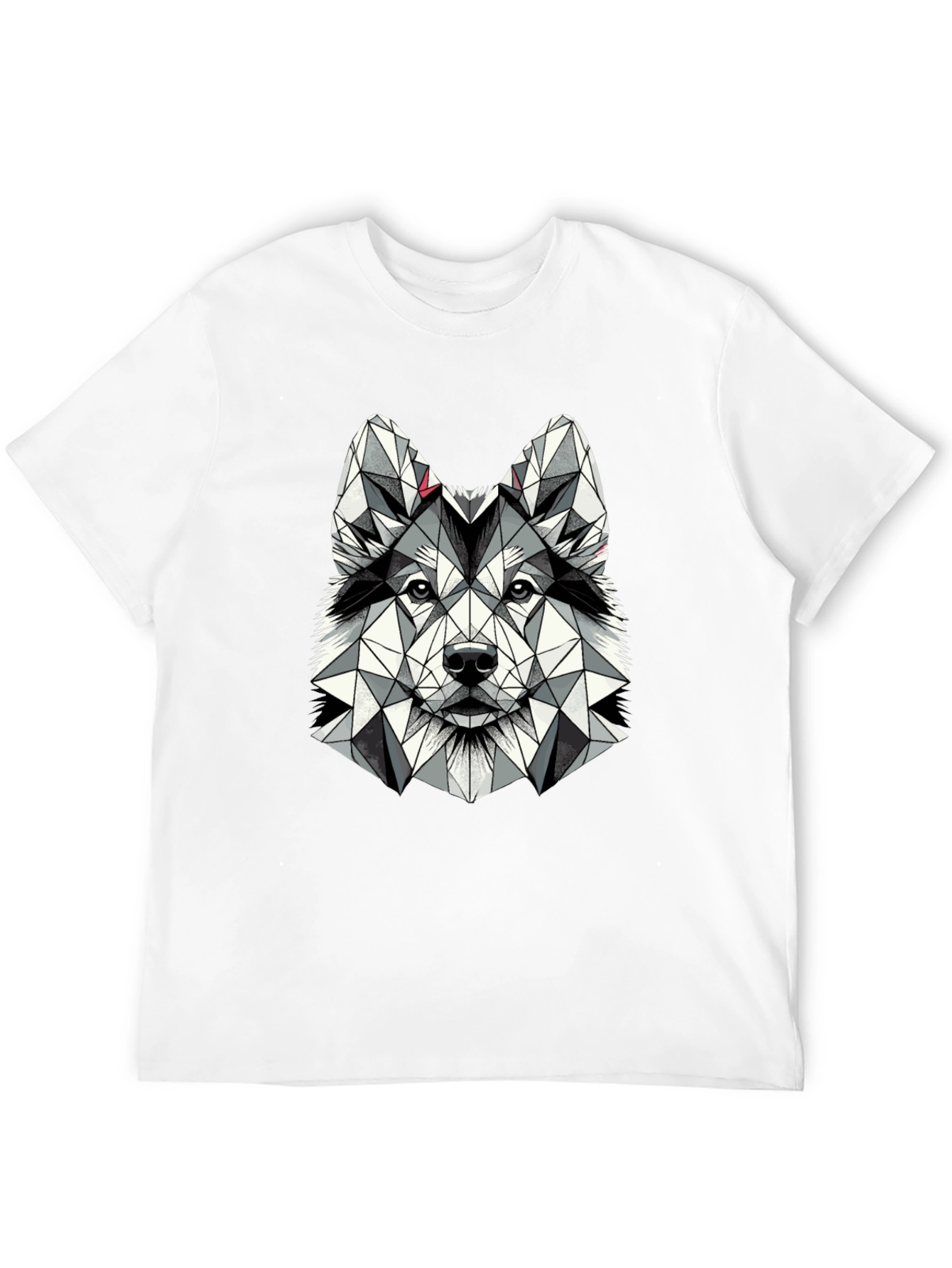 Geometric Husky Graphic Tee - Black Short Sleeve