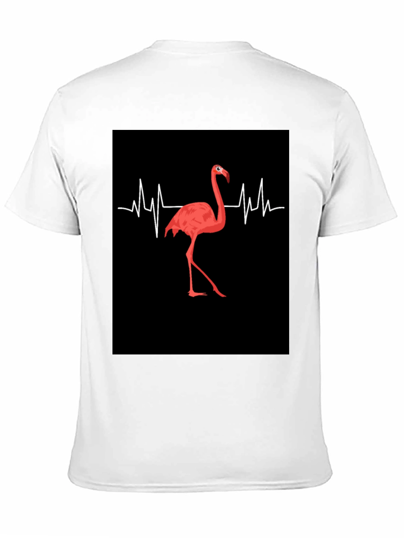Flamingo Heartbeat Black Graphic T-Shirt