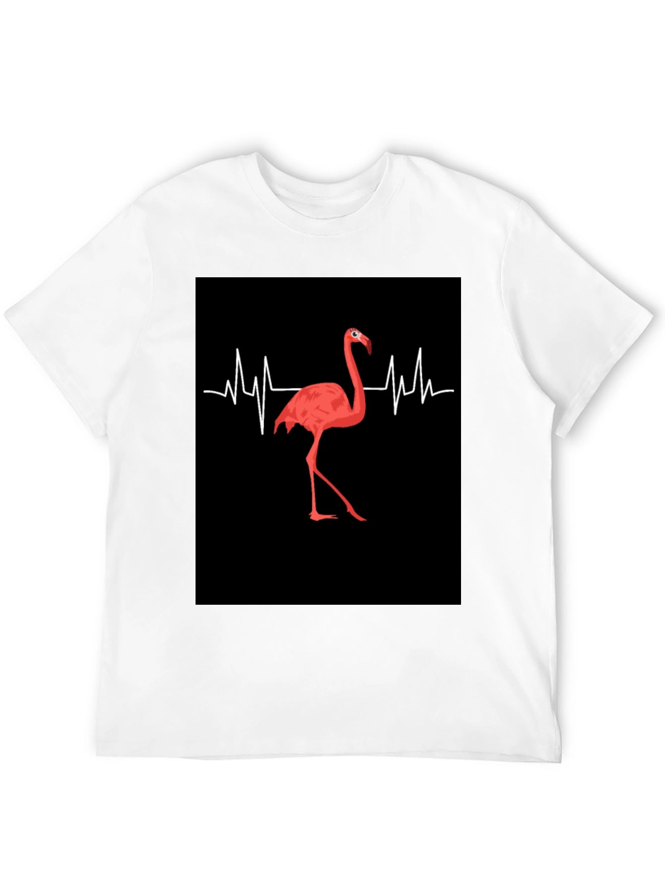 Flamingo Heartbeat Black Graphic T-Shirt