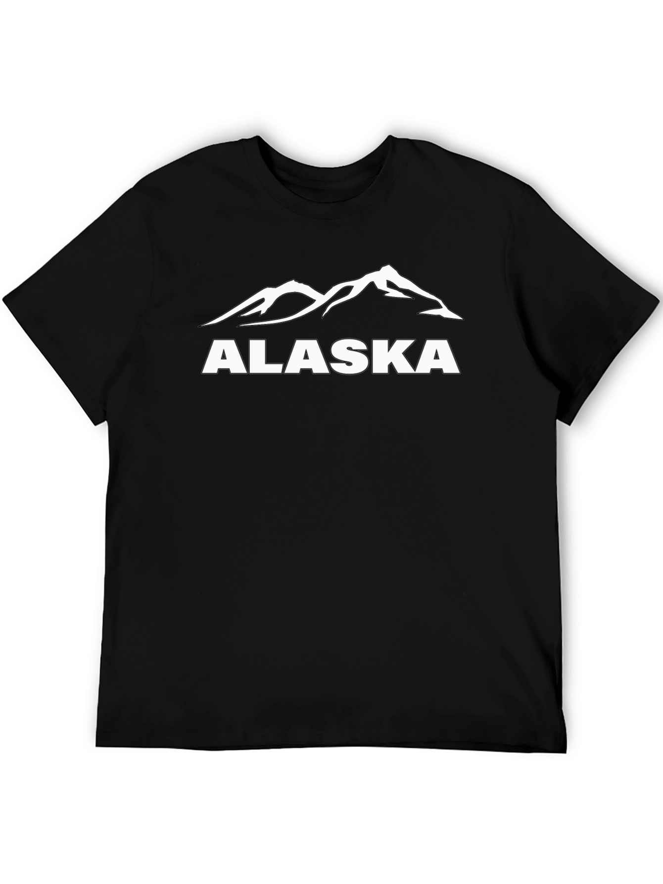 Alaska Mountain Graphic Tee - Black Cotton