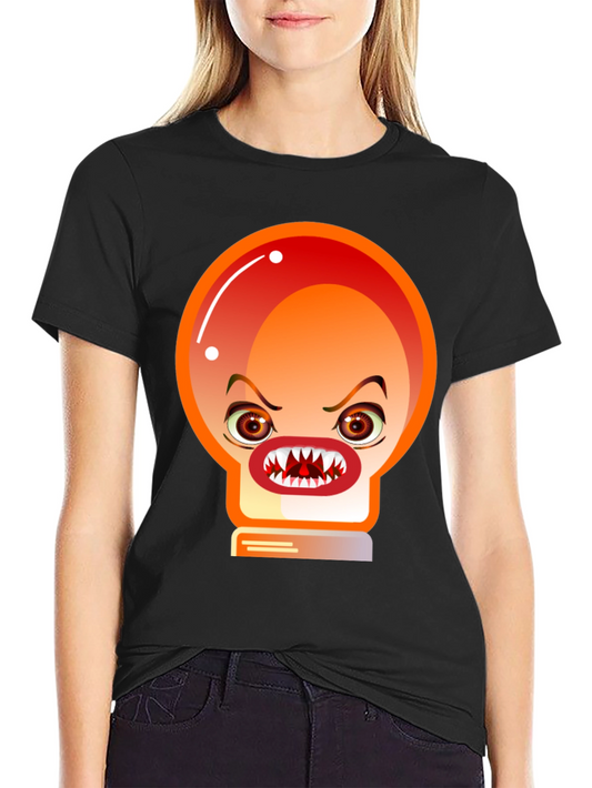 Mens Black T-Shirt with Angry Light Bulb Design
