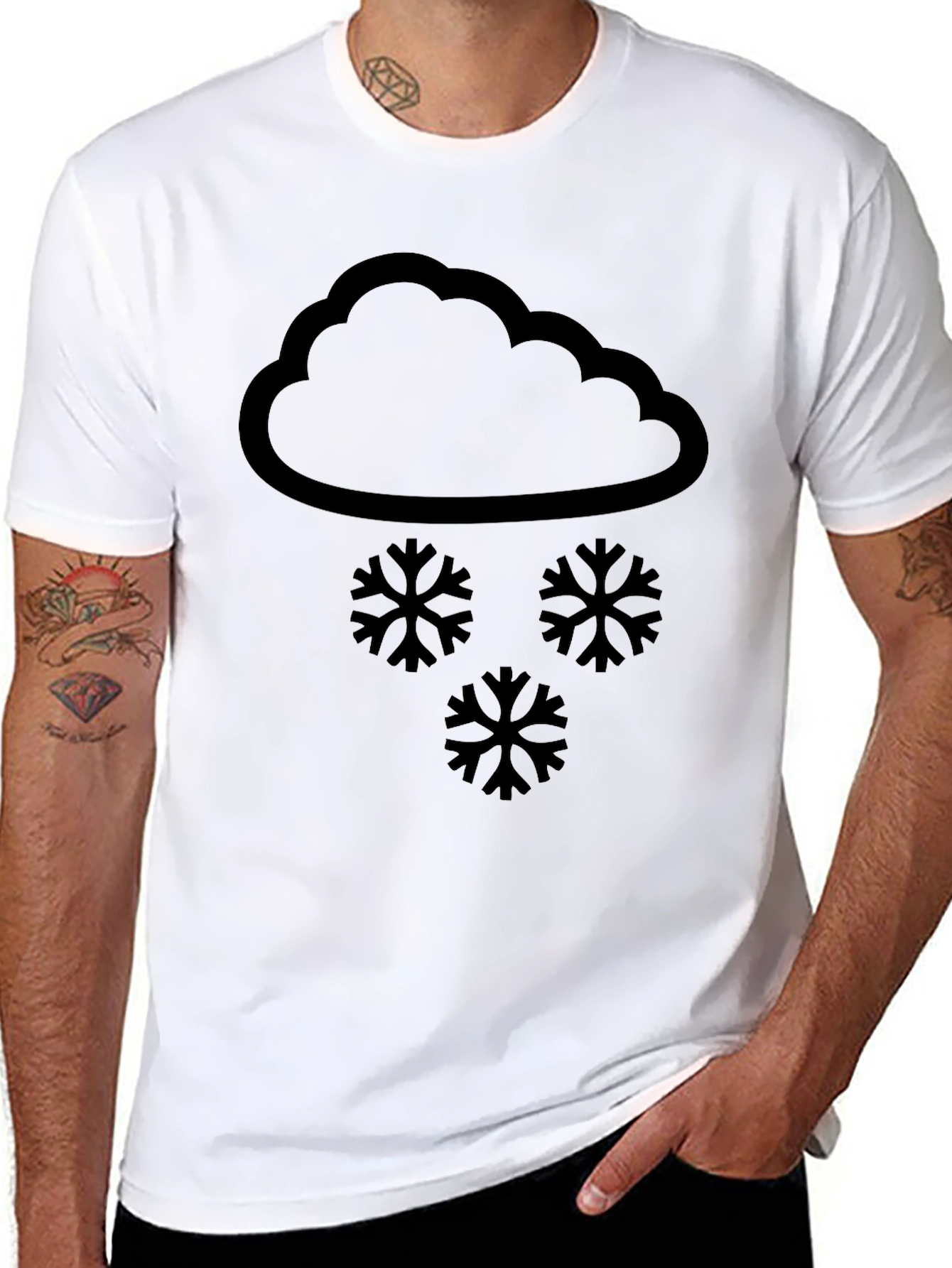 Snowy Cloud Graphic Tee - Stylish Weather T-Shirt