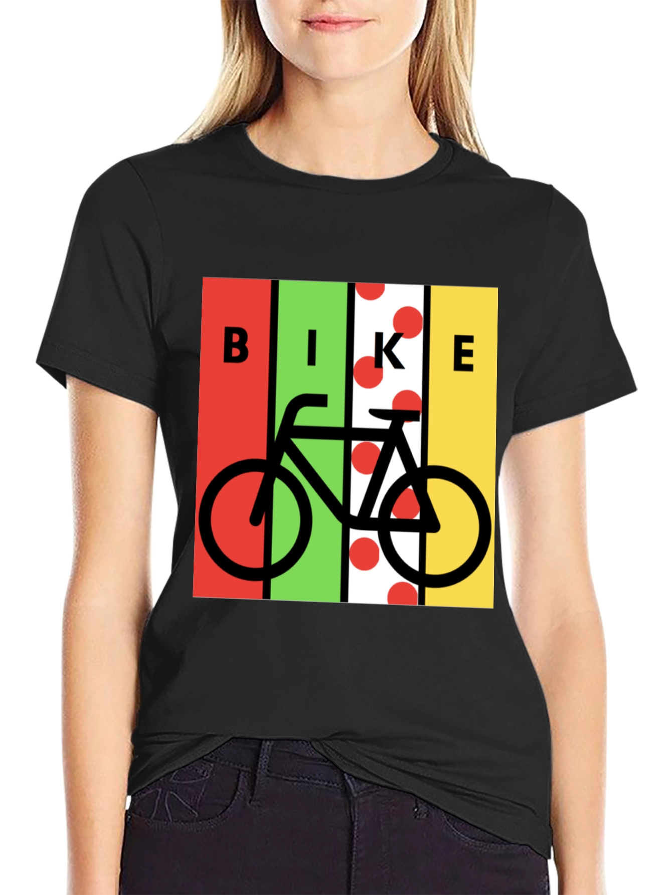 Bike Graphic Tee - Black Cotton Blend