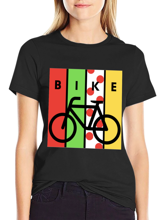Bike Graphic Tee - Black Cotton Blend