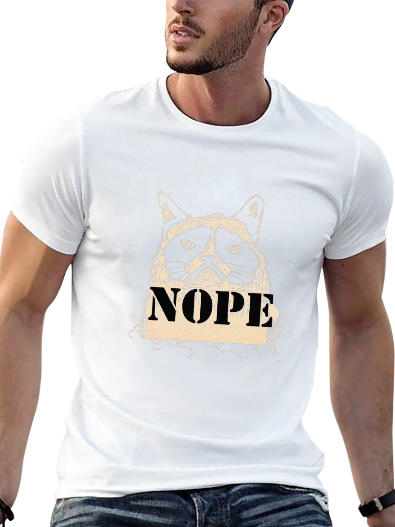 Grumpy Cat NOPE Graphic T-Shirt - Black