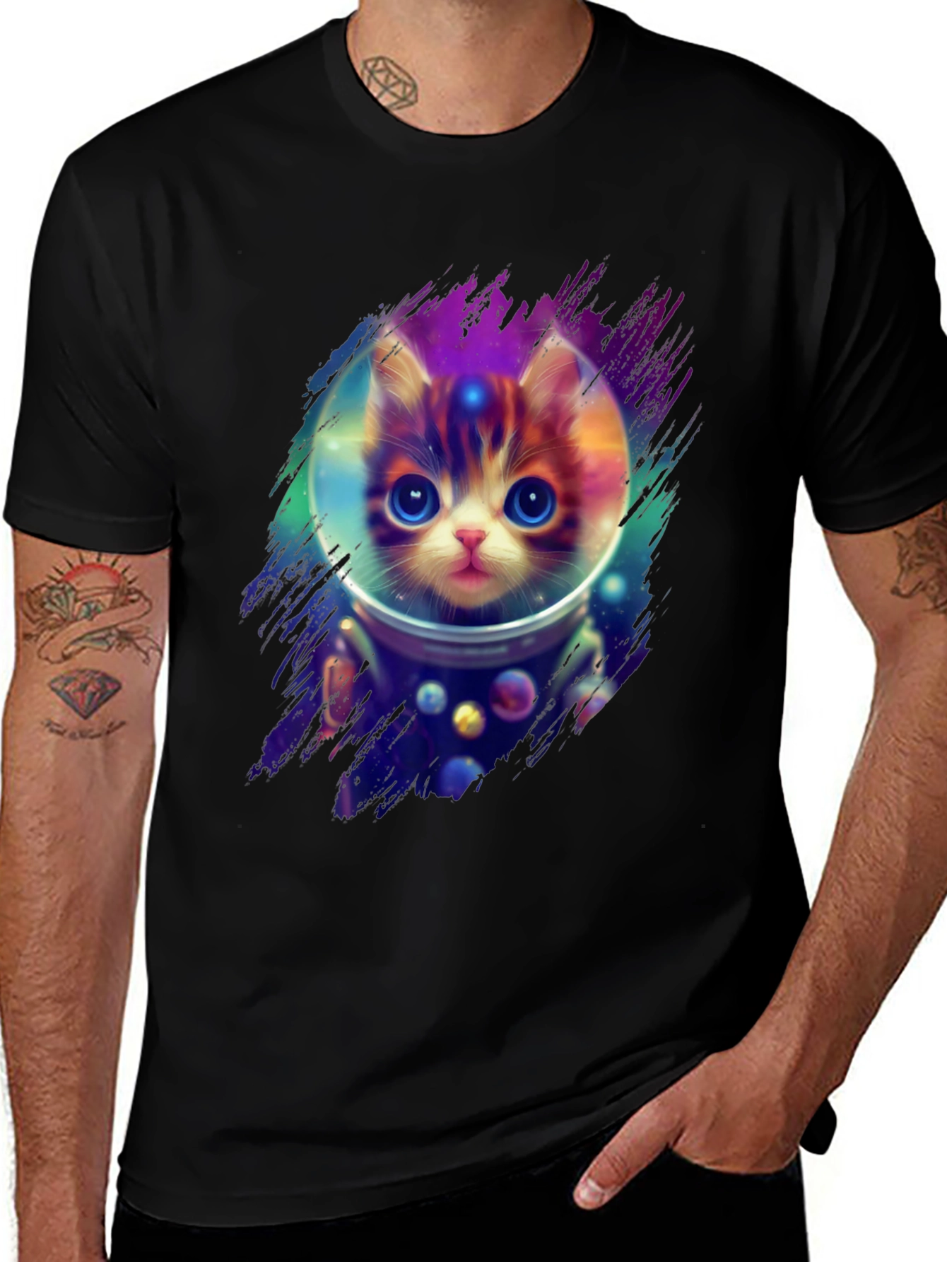 Astronaut Cat T-Shirt - Space Kitten Tee