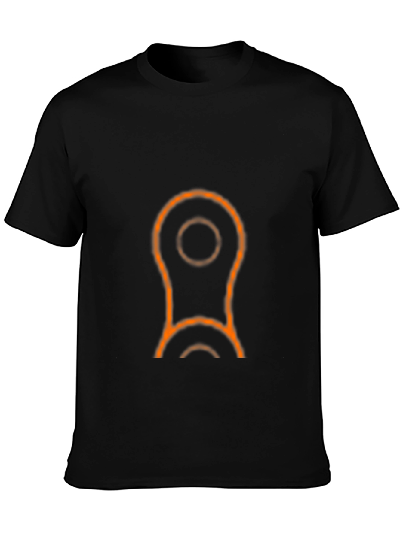 Mens Black T-Shirt with Orange Link Design