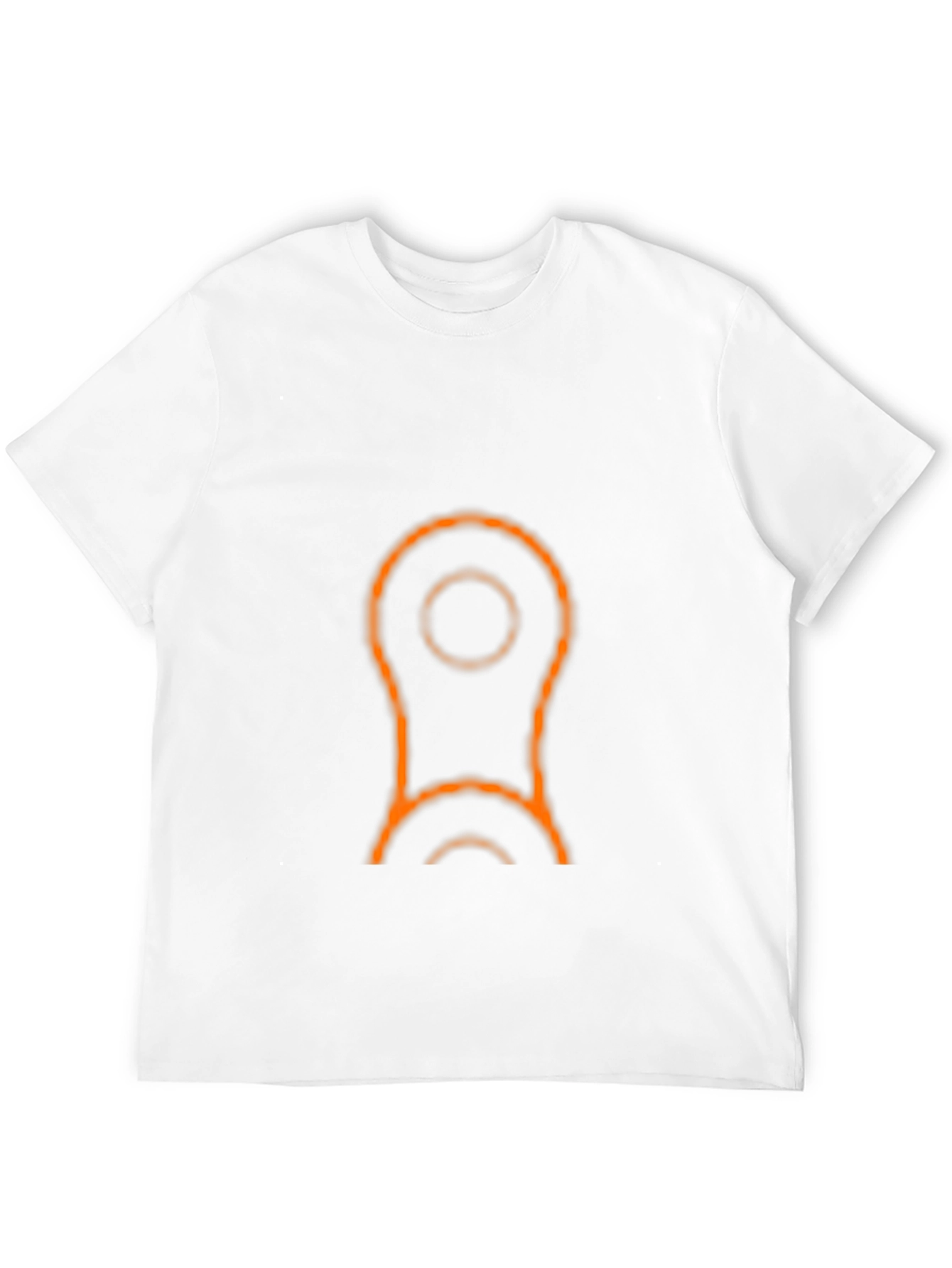 Mens Black T-Shirt with Orange Link Design