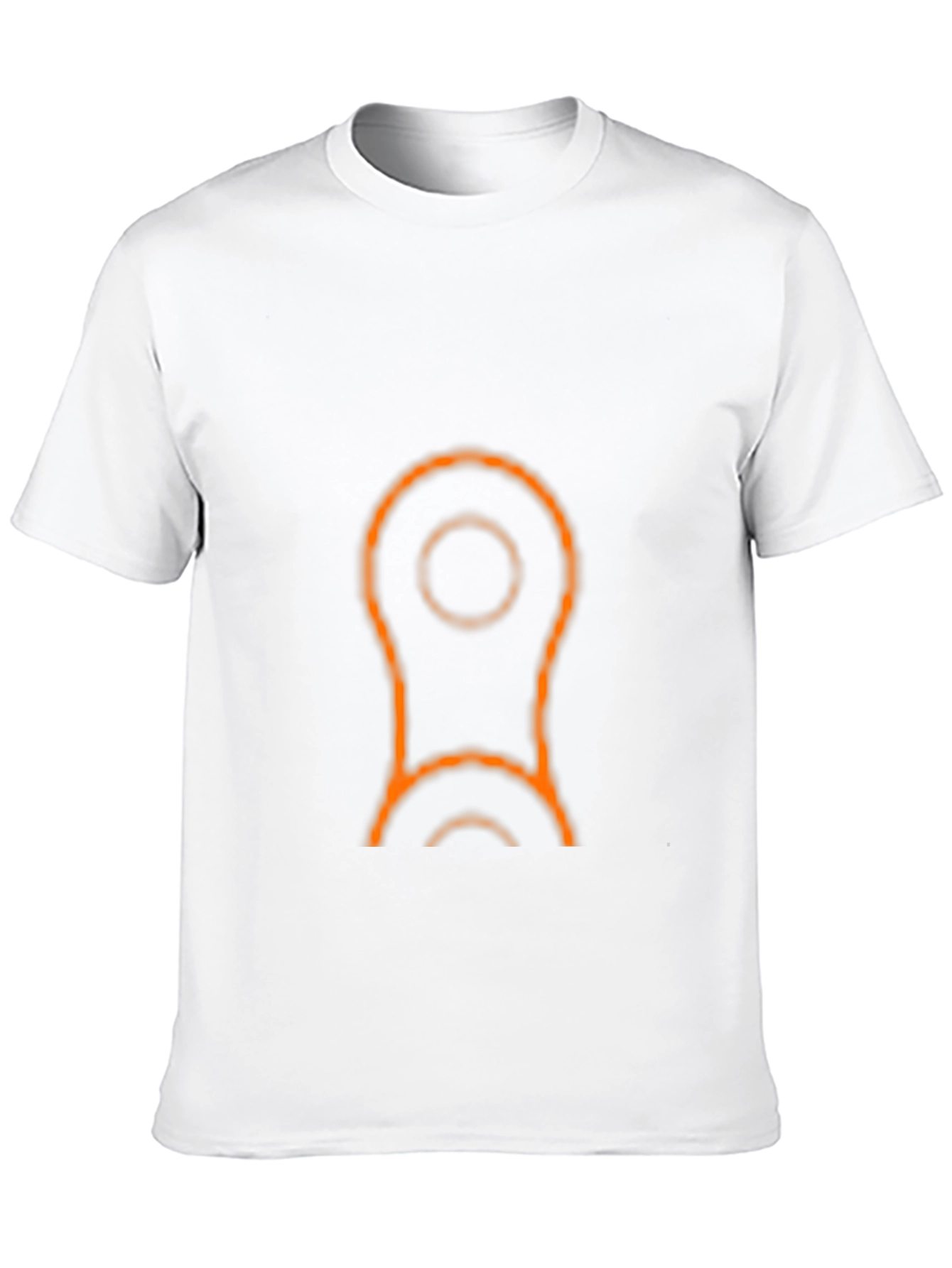 Mens Black T-Shirt with Orange Link Design