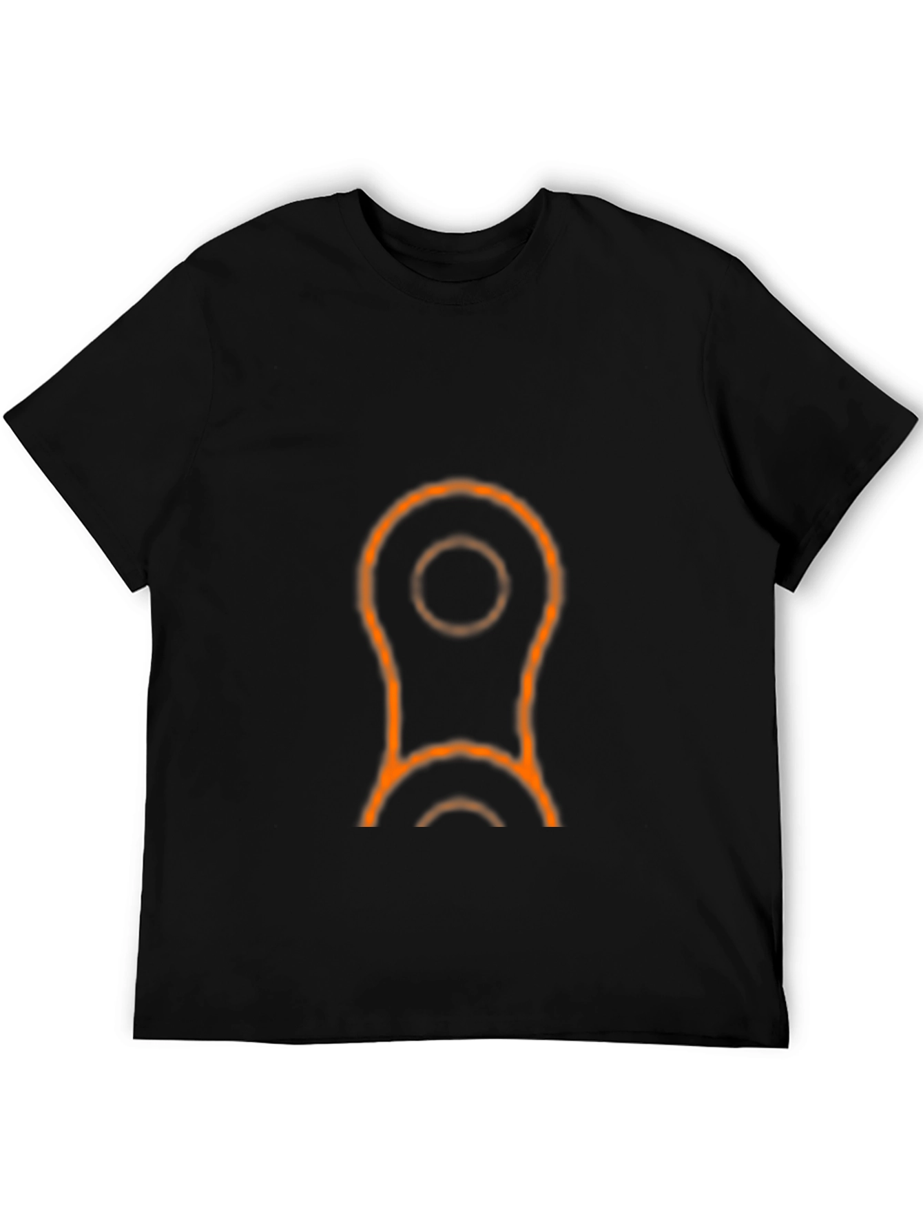 Mens Black T-Shirt with Orange Link Design