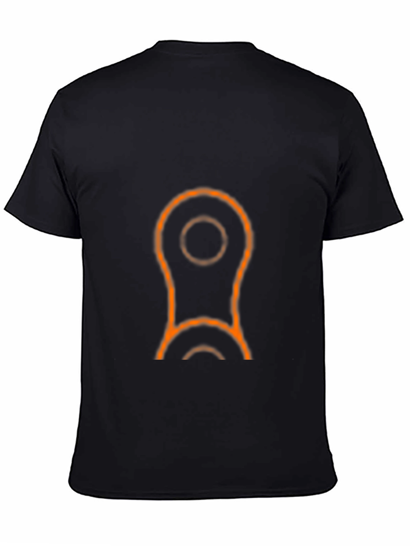 Mens Black T-Shirt with Orange Link Design