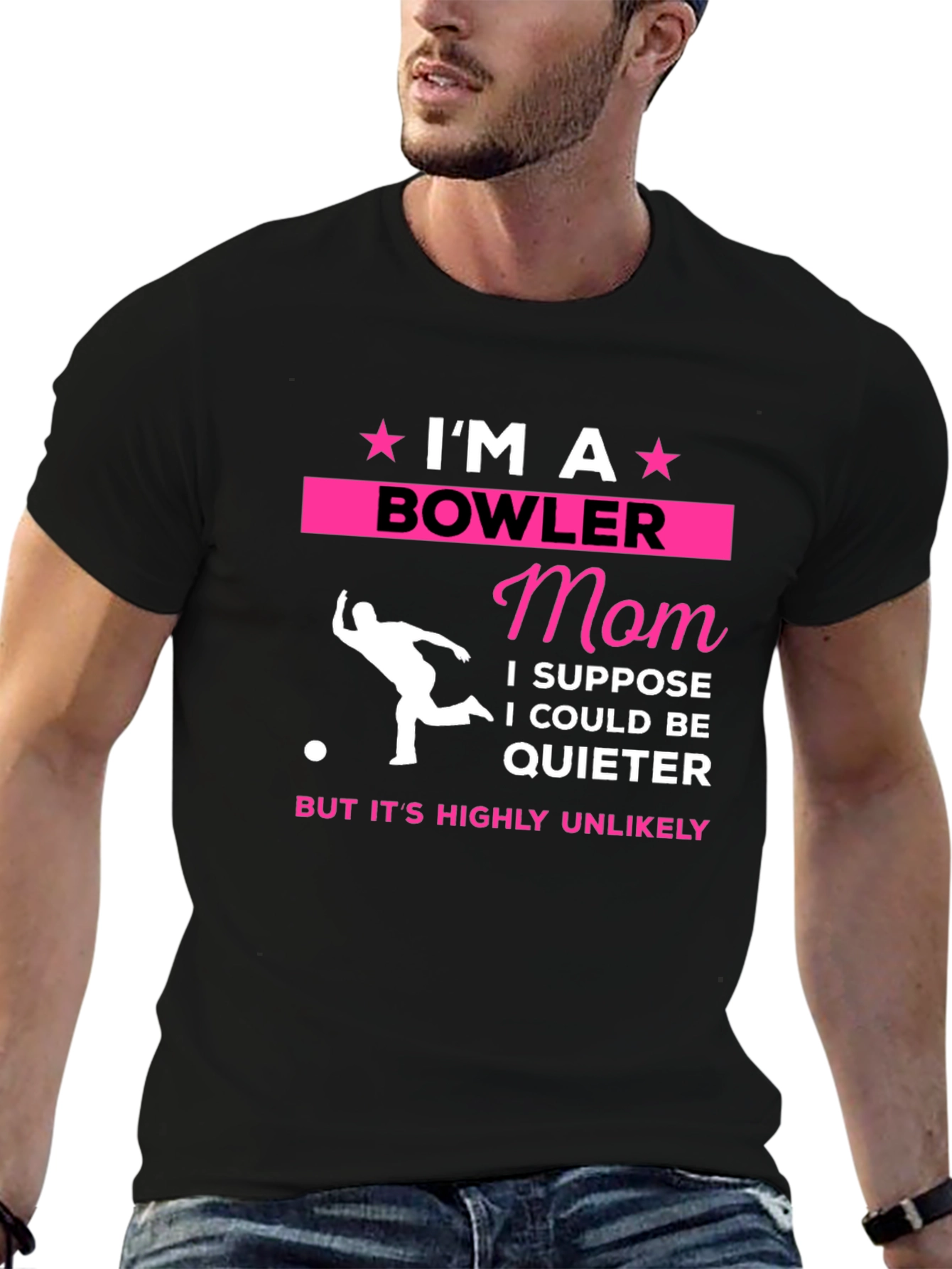 Im A Bowler Mom T-Shirt - Novelty Graphic Tee